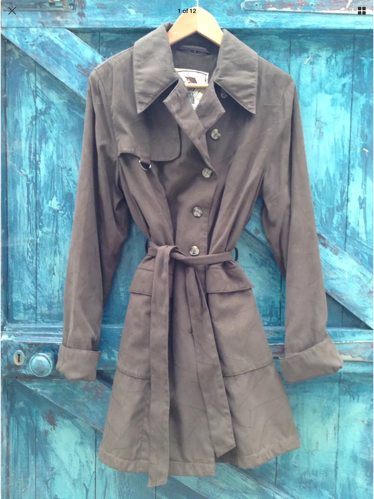 Womens Trench Coat Brown Size M Vintage Four Seasons Rare Mac Unique Inc UK P&P