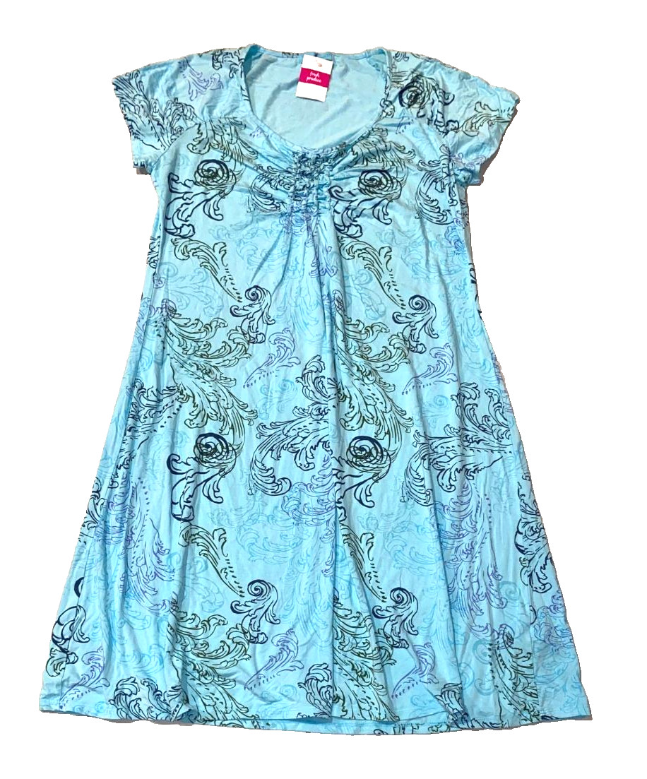 Fresh Produce xsmall swimming blue Waverley swirl Emma stretch dress $89 nwt xs