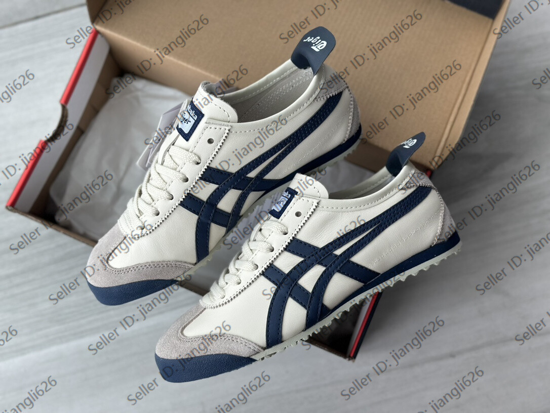 2026 Onitsuka Tiger Mexico 66 Classic Unisex Shoes Birch/Navy Blue Retro Sneaker
