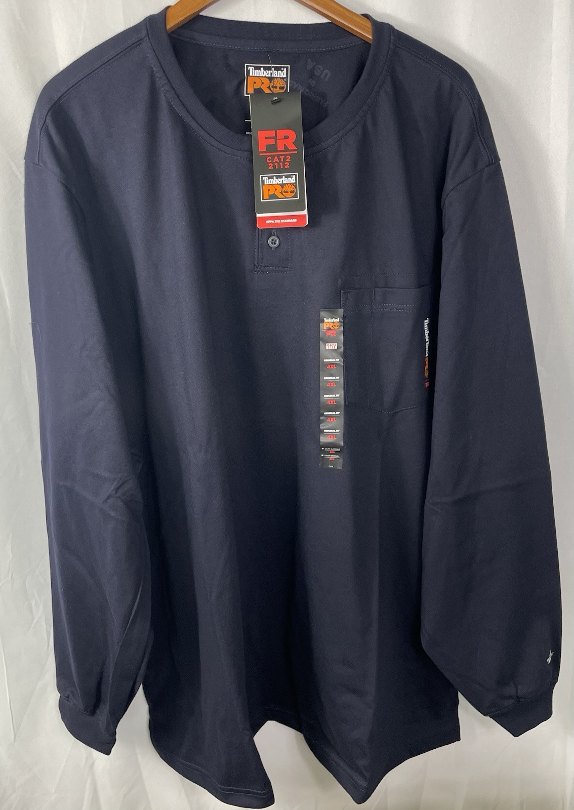 Timberland Big & Tall Lot of 3 Men’s 4XL Flame-Resistant Long-Sleeve Henley NWT