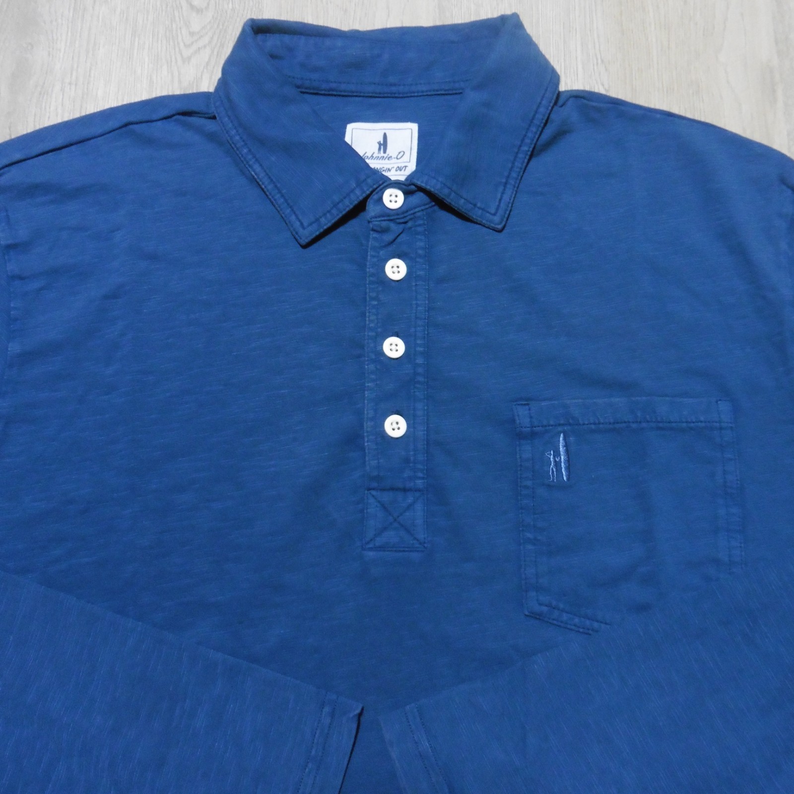 JOHNNIE O Mens COASTAL WASH POLO SHIRT LONG SLEEVE ORIGINAL 4-BUTTON GOLF