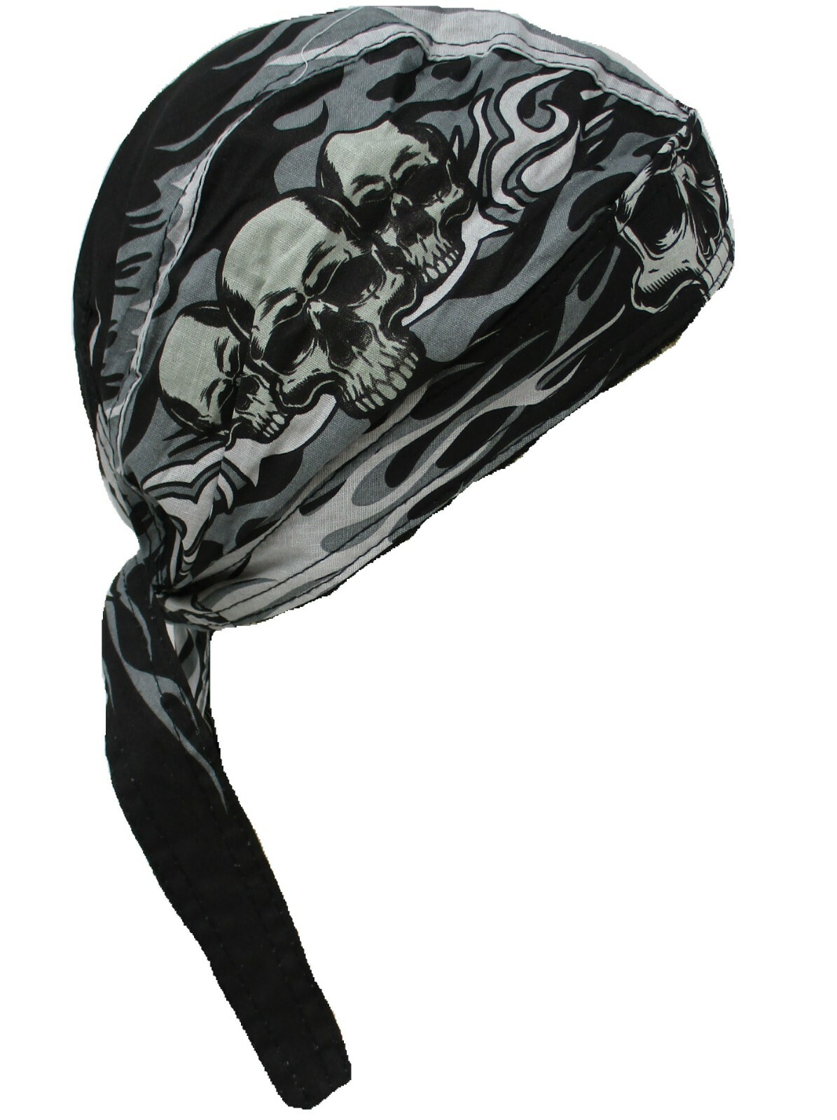 Gothic Skulls Black Doo Rag Headwrap Skull Cap Biker Durag Sweatband Capsmith