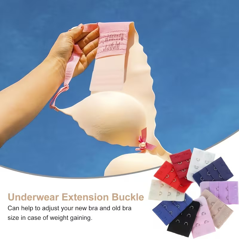 4PCS Adjustable Bra Extender 2 Hooks with Elastic Underwear Strap Extension