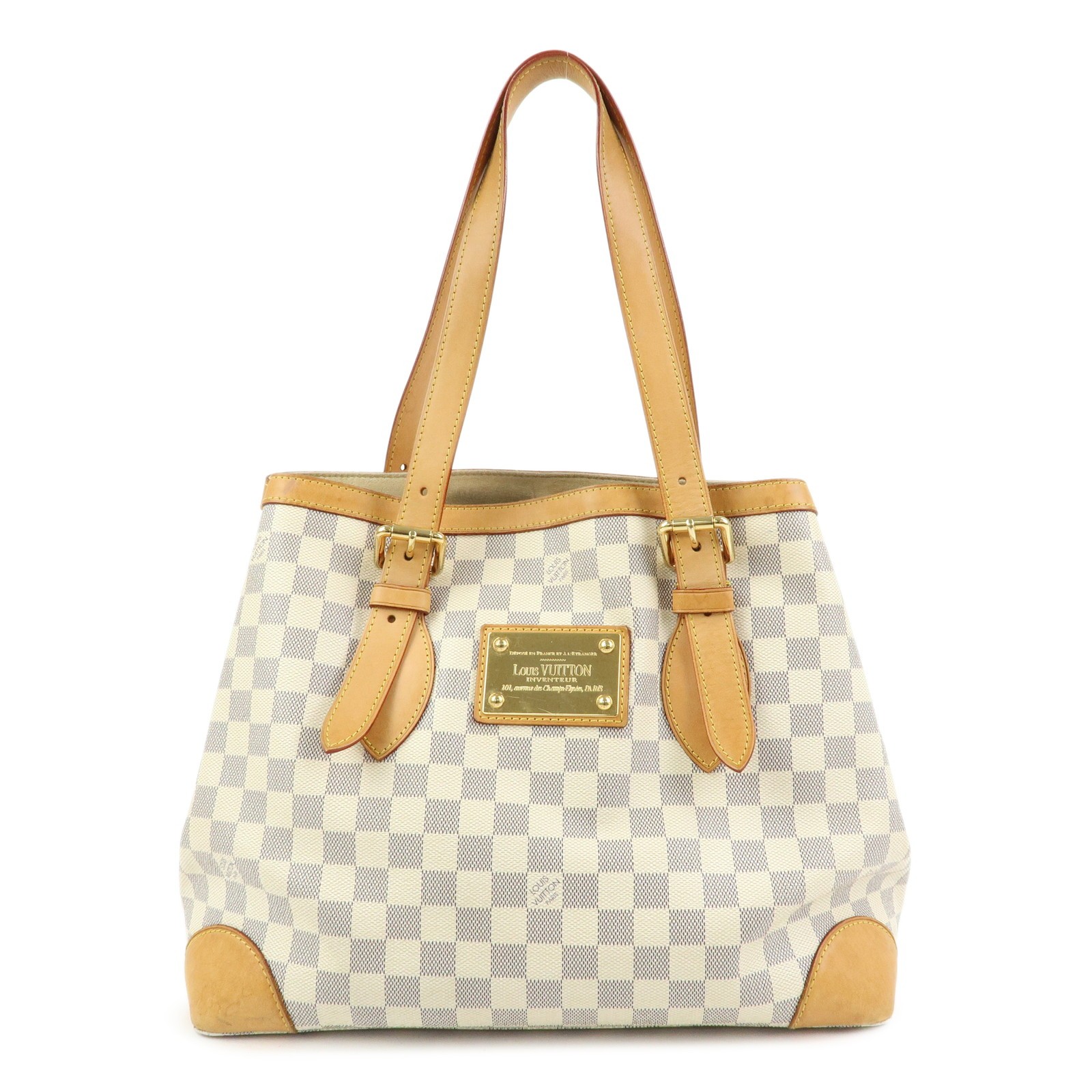 Louis Vuitton Damier Azur Hampstead MM Tote Bag Shoulder Bag N51206 Used F/S