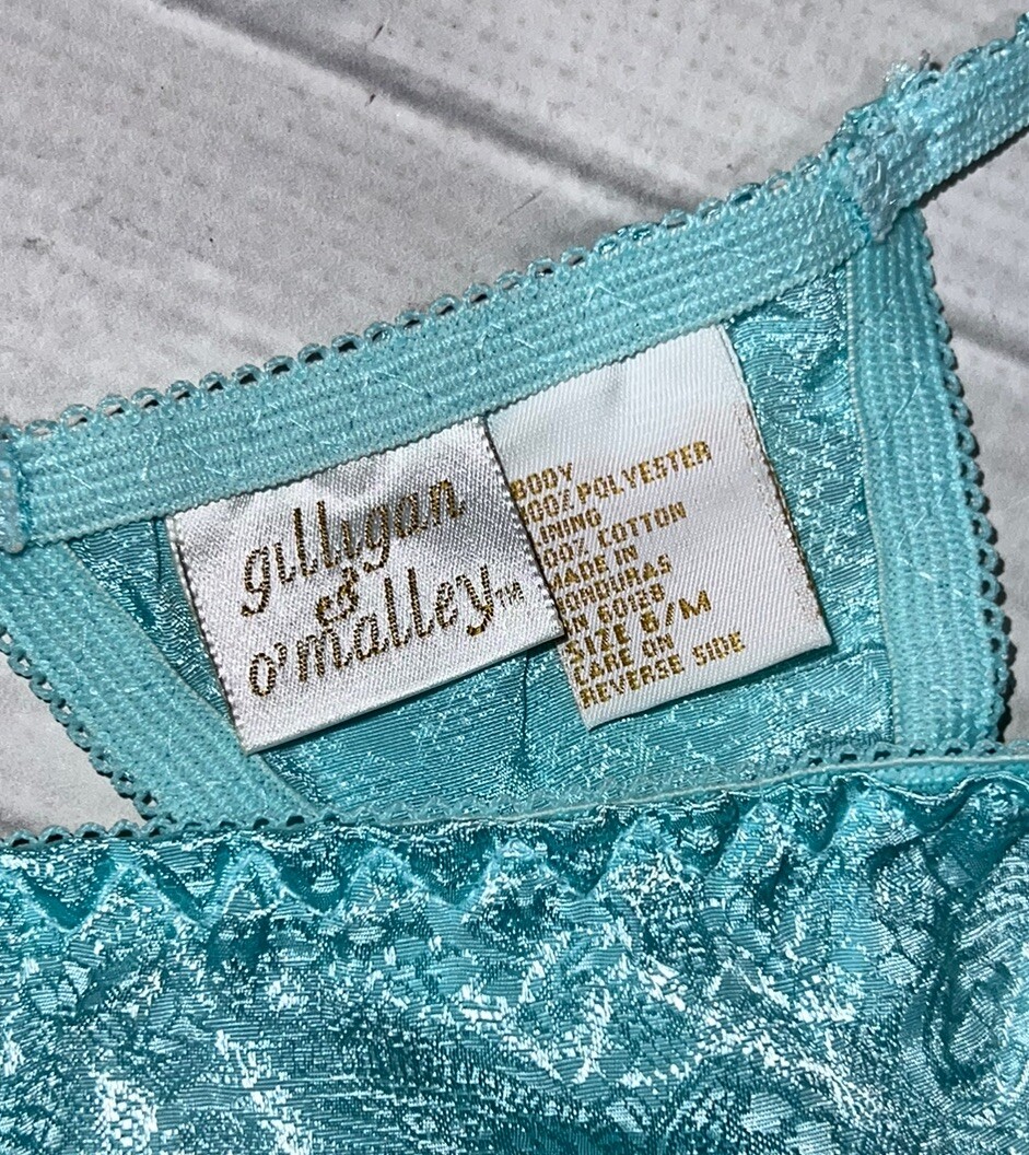 VTG Gilligan & O’Malley Satin Thongs 3 Pack M 6 Yellow Floral Purple Teal Sexy