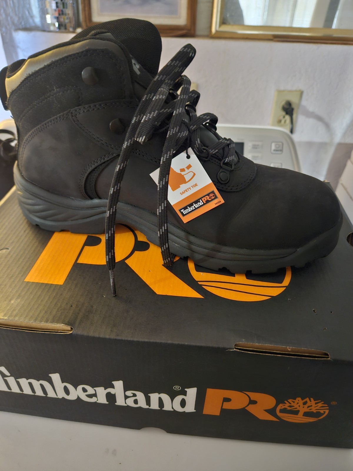 Timberland Pro Flume Steel Toe Work Boot, Waterproof, Size 10.5 Black