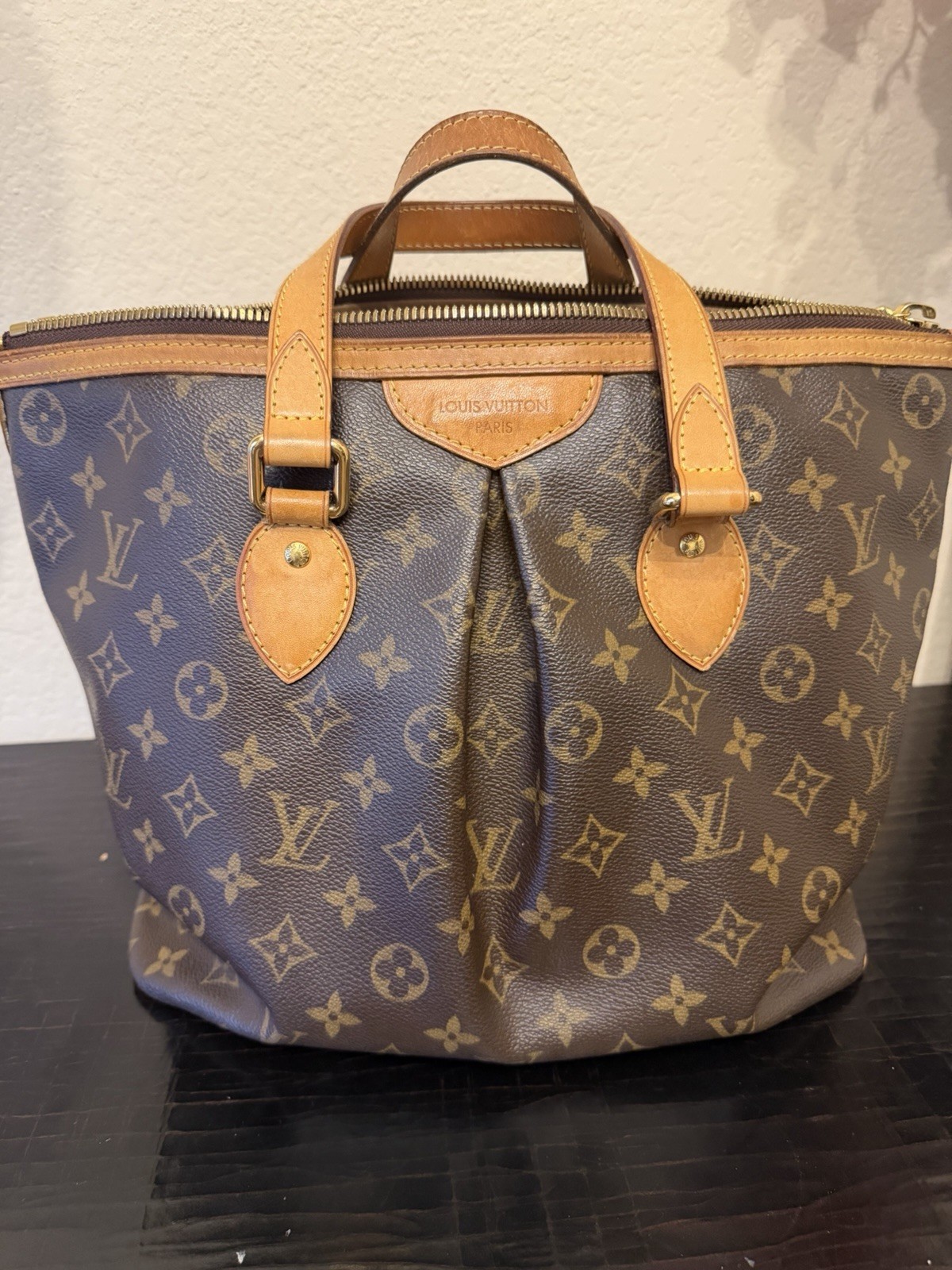 Louis Vuitton Monogram Palermo PM Handbag M40145 Brown 2-way bag