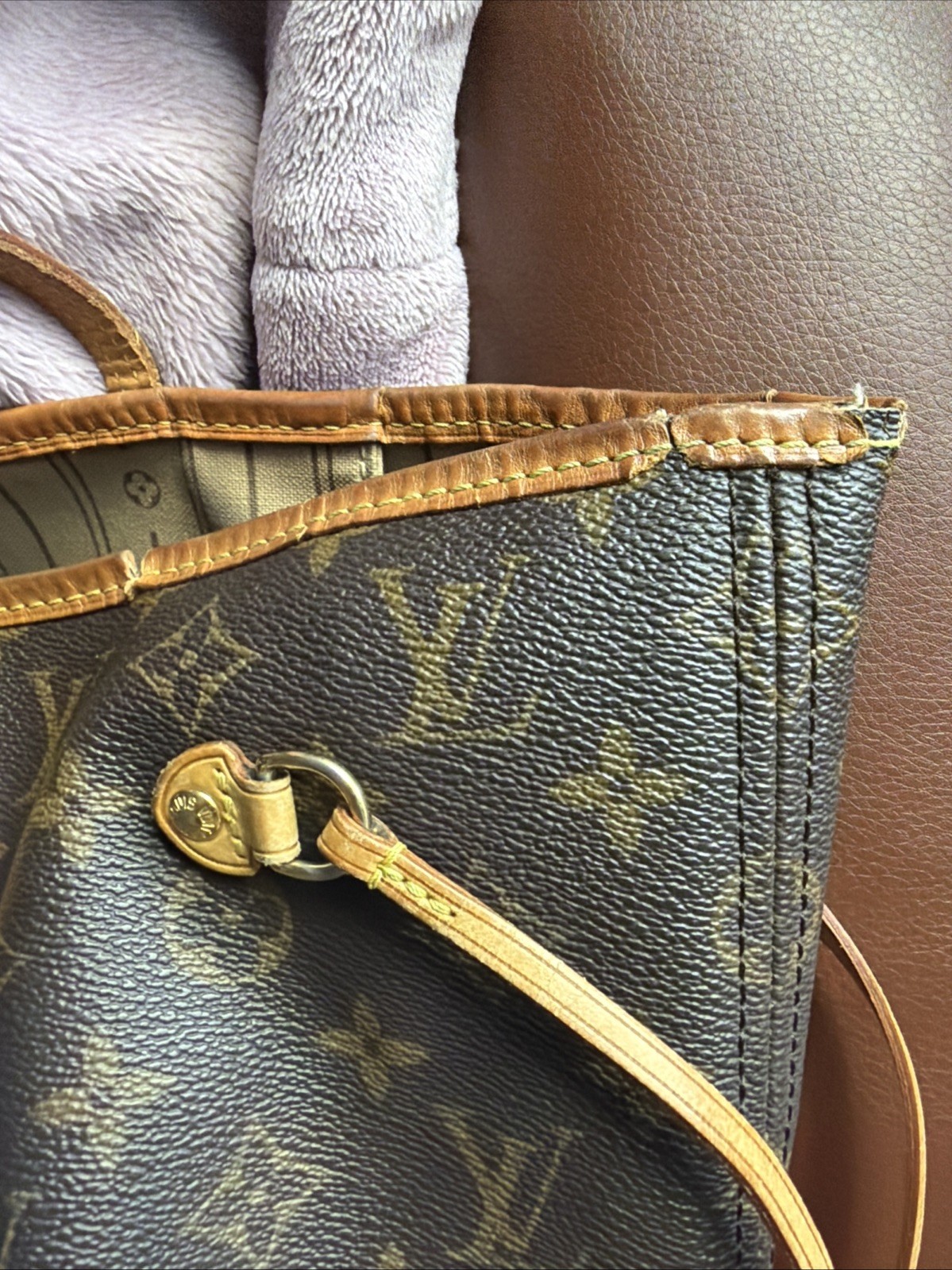 LOUIS VUITTON Neverfull MM Monogram Canvas Beige Tote Bag M40156