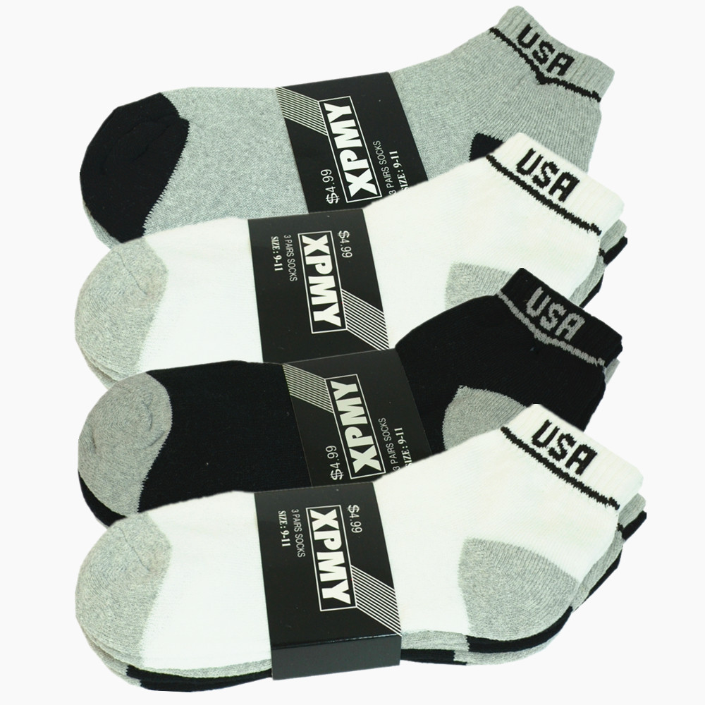 USA 3-12 Pairs Mens Ankle Quarter Crew Sports Socks Cotton Low Cut Size 9-13
