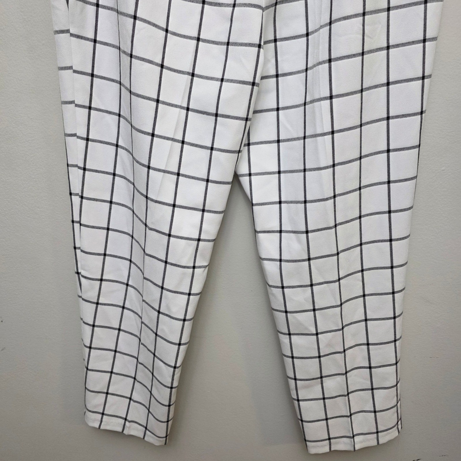 ASOS Design White Black Grid Plaid Checkered Pants Trousers US 12