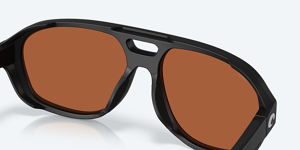 Costa Del Mar Street Heat Matte Black/Green Mirror 580P Polarized Sunglasses