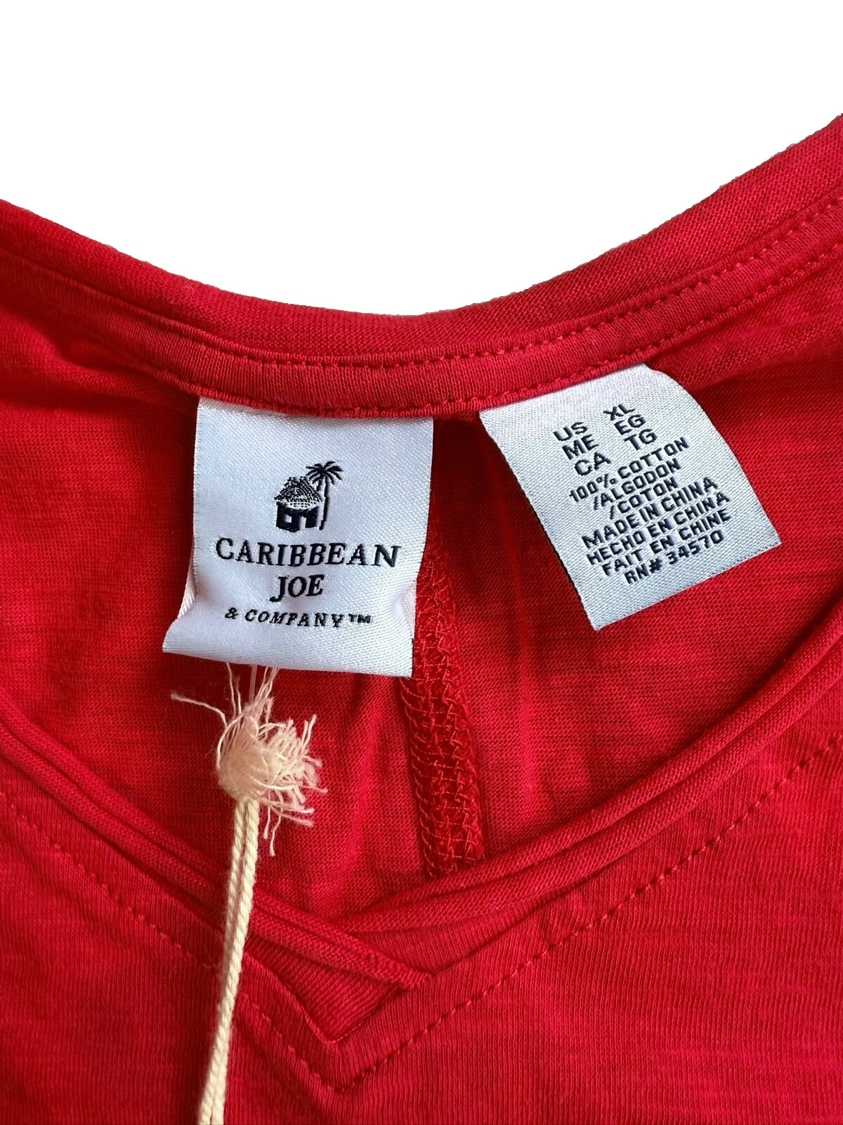 NWTs Caribbean Joe Crop Red Tshirt Flag/ Turtles Sz XL 38.00