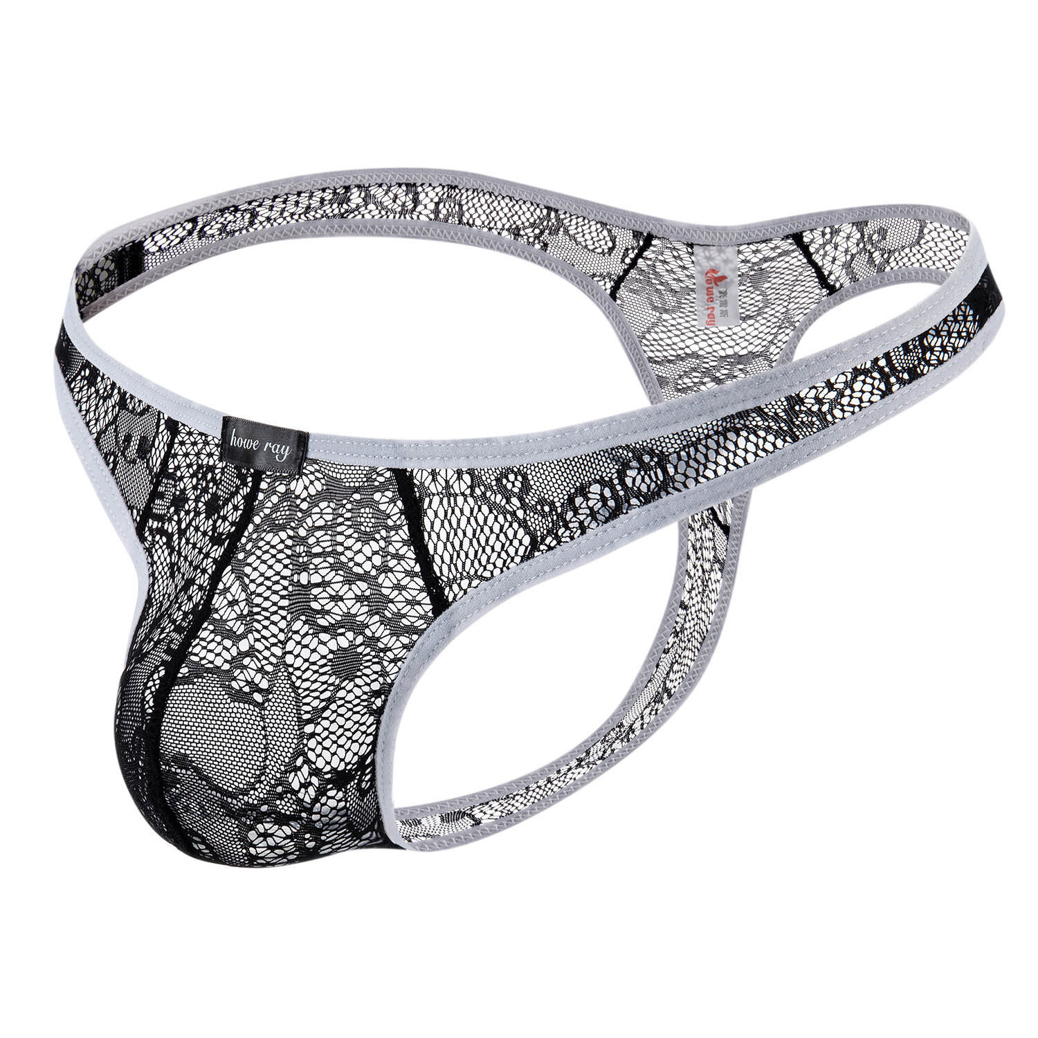 Mens Sexy T Back Panties Lace See Through Thongs Breathable Gay Party Briefs