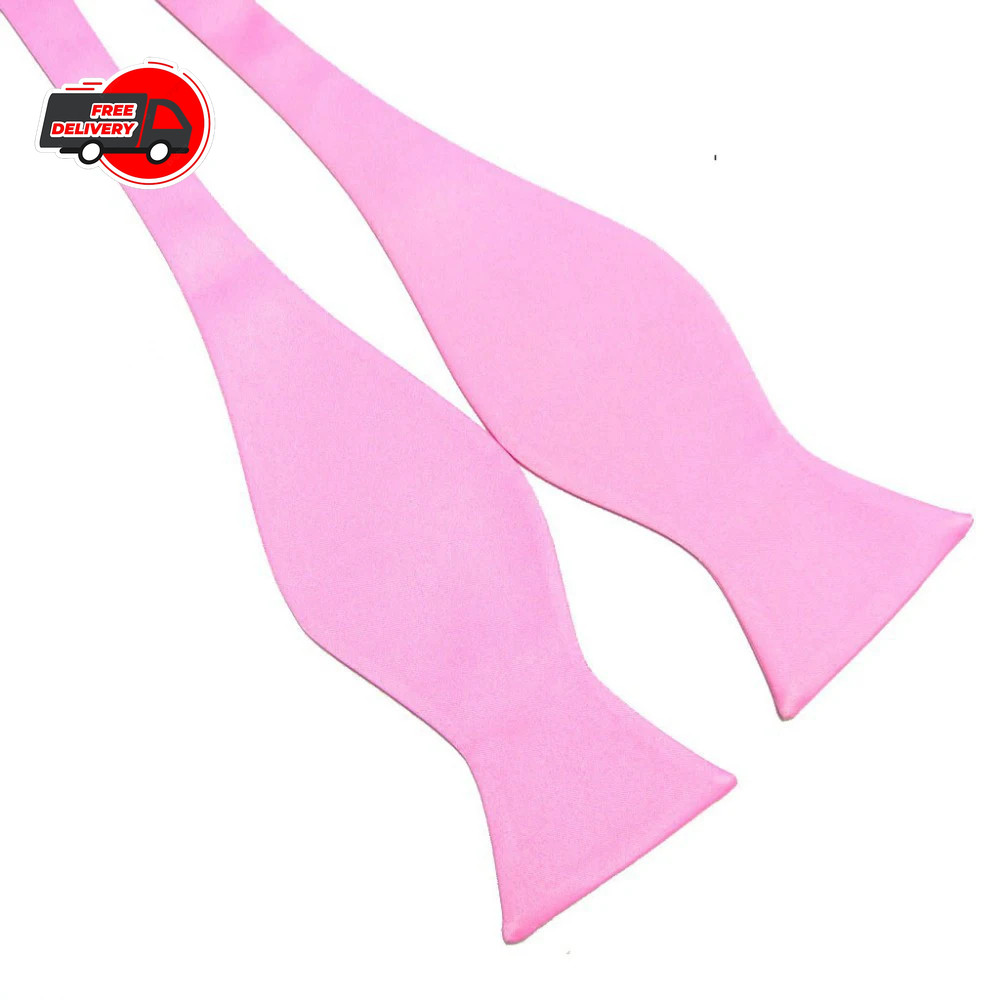 Mens Silk Satin Adjustable Bowties Self Bow Tie Solid Color Vintage Bowtie.