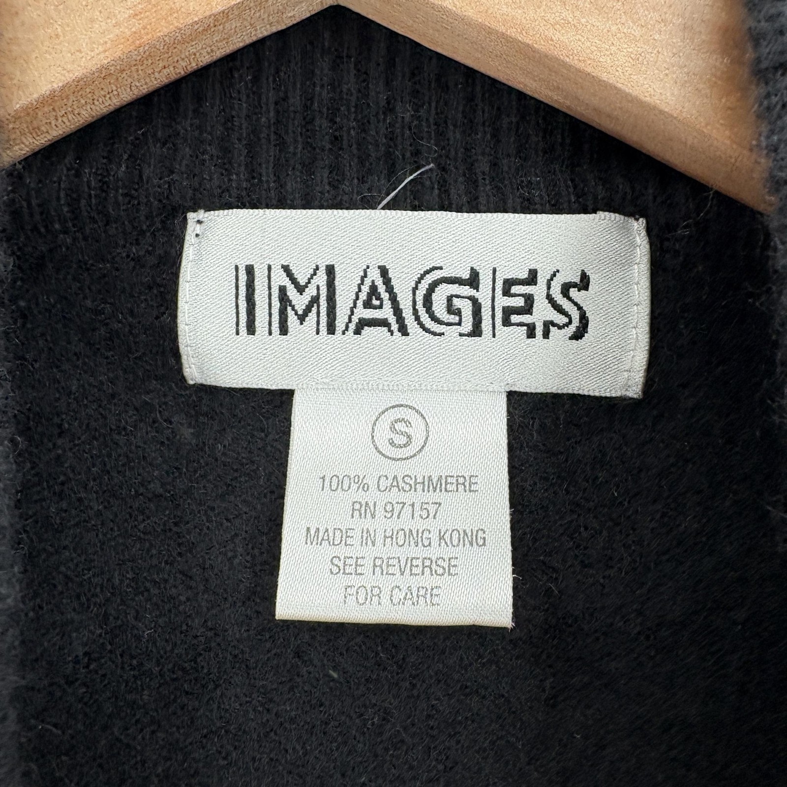 Vintage Images Sweater Womens Small Black 100% Cashmere Mock Neck Knit Pullover