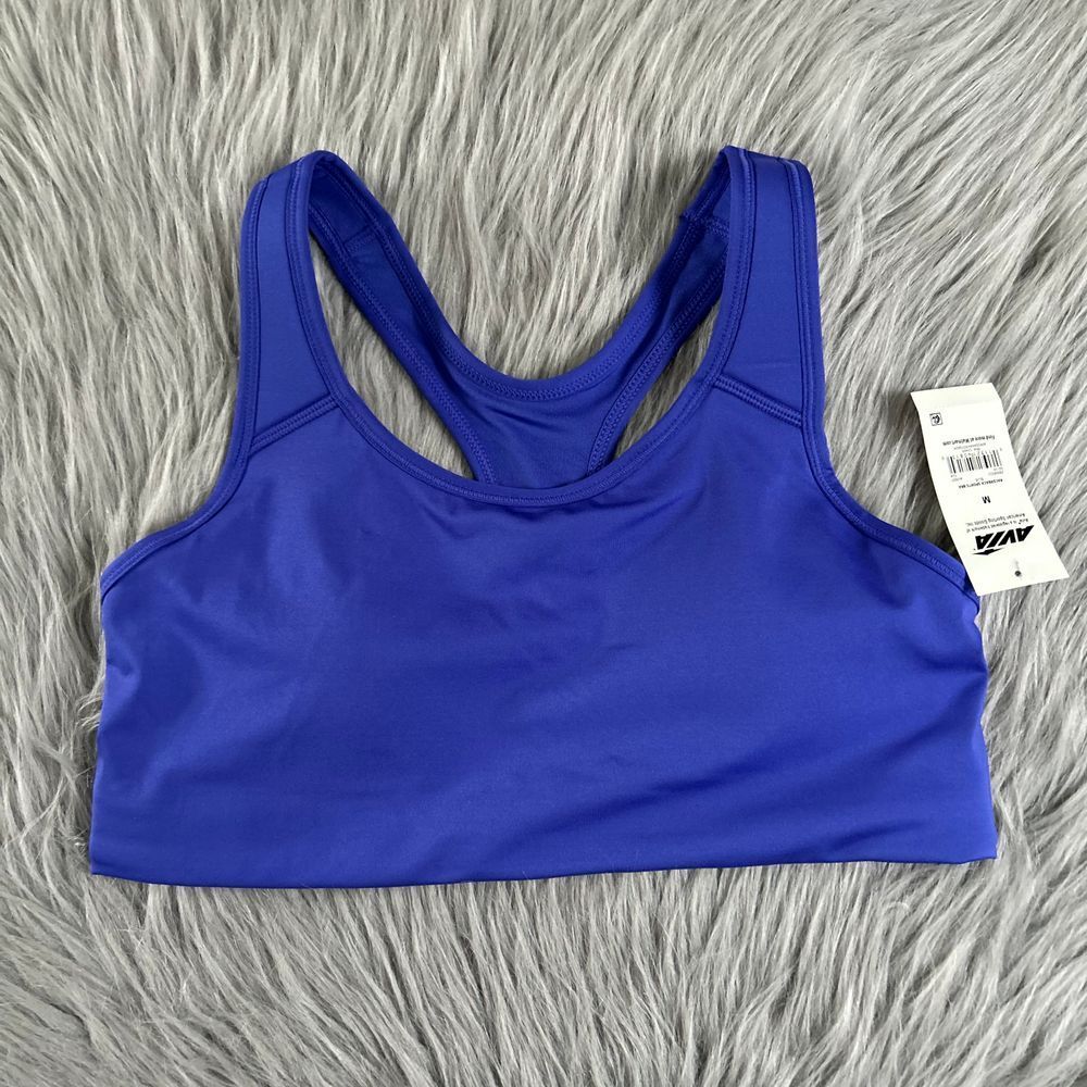 Avia Wirefree Sports Bra Women’s Size Medium Blue Racerback Medium Support