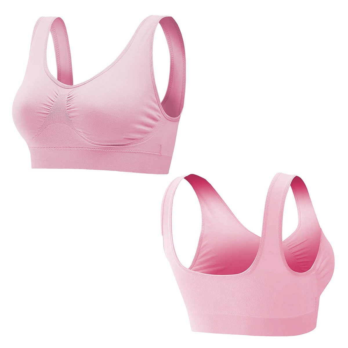 Sport Bras Seamless Wire-Free Light Support Tank Sports Yoga Sleep Bra 3 Pack US