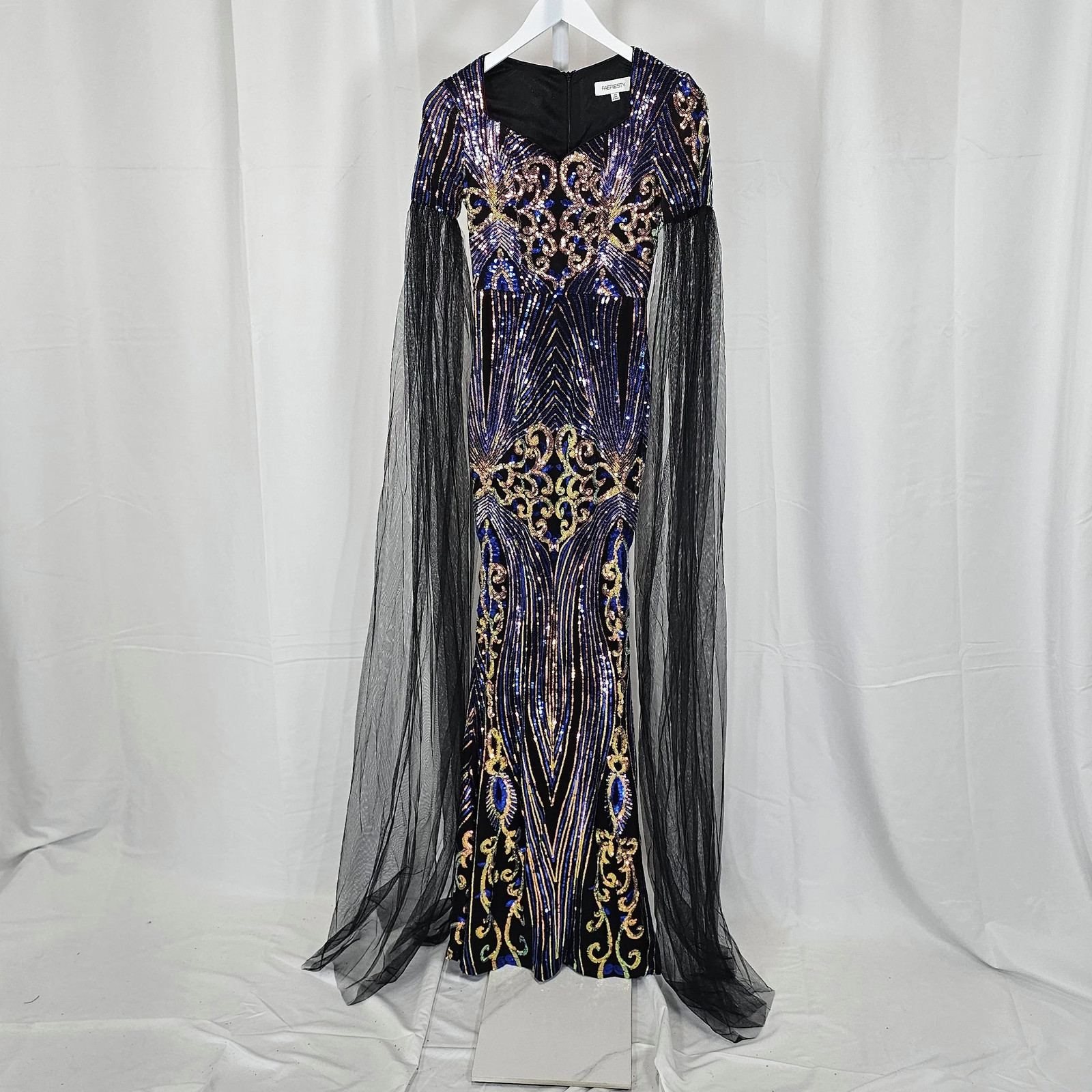 Celestial Glamour: Evening Gown with Mystical Flow