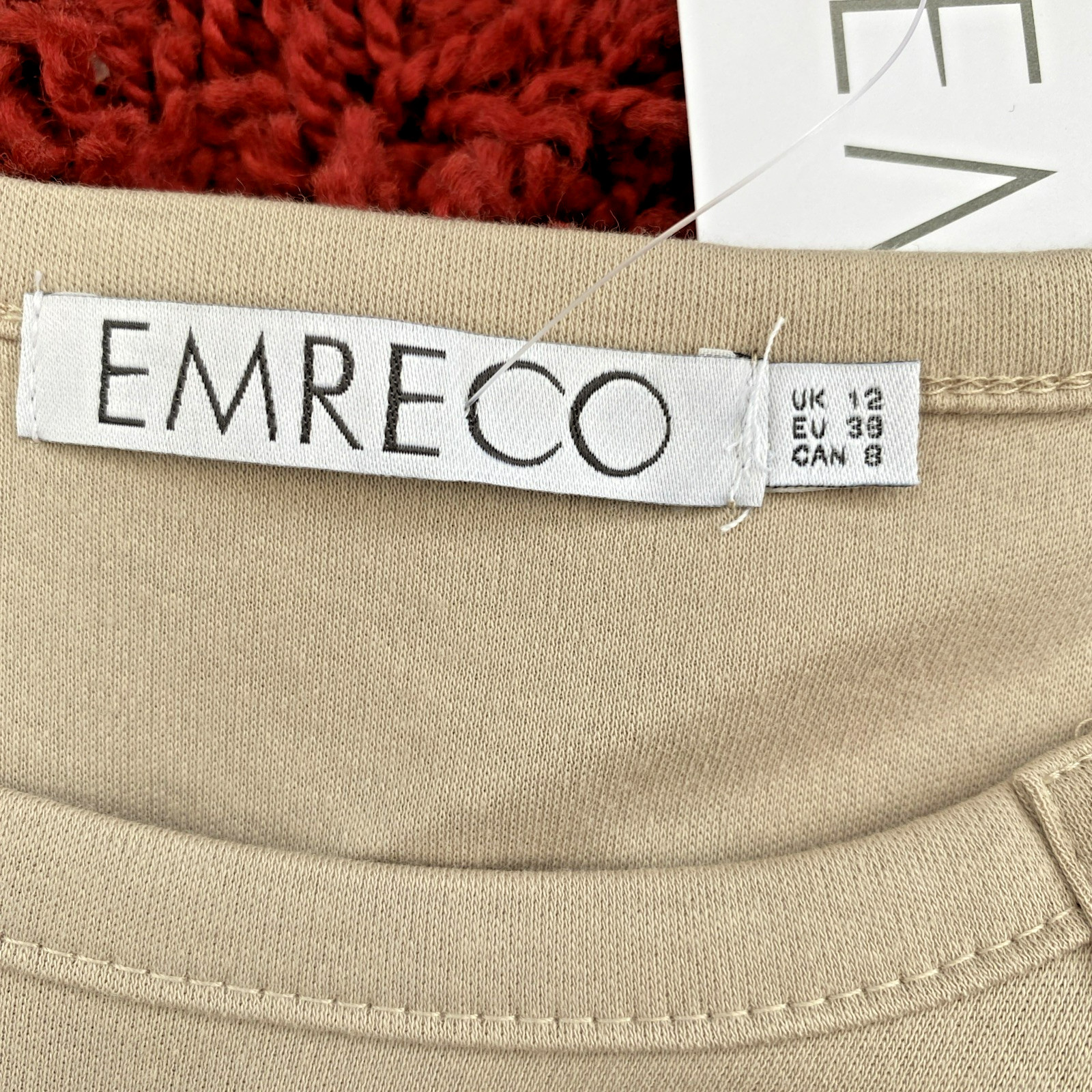 Emreco Ladies Size 12 Cappuccino Colour 3Qtr Sleeve Top, Machine washable BNWT