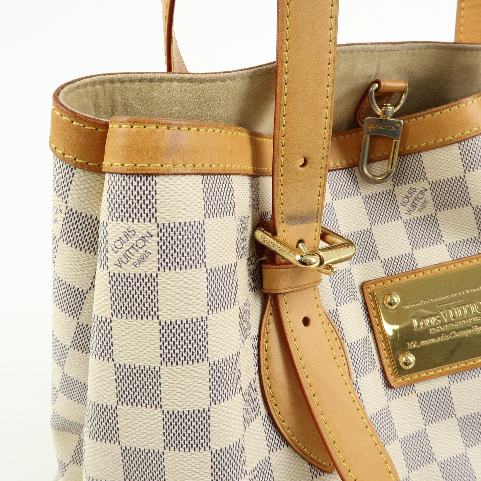 Louis Vuitton Damier Azur Hampstead MM Tote Bag Shoulder Bag N51206 Used F/S
