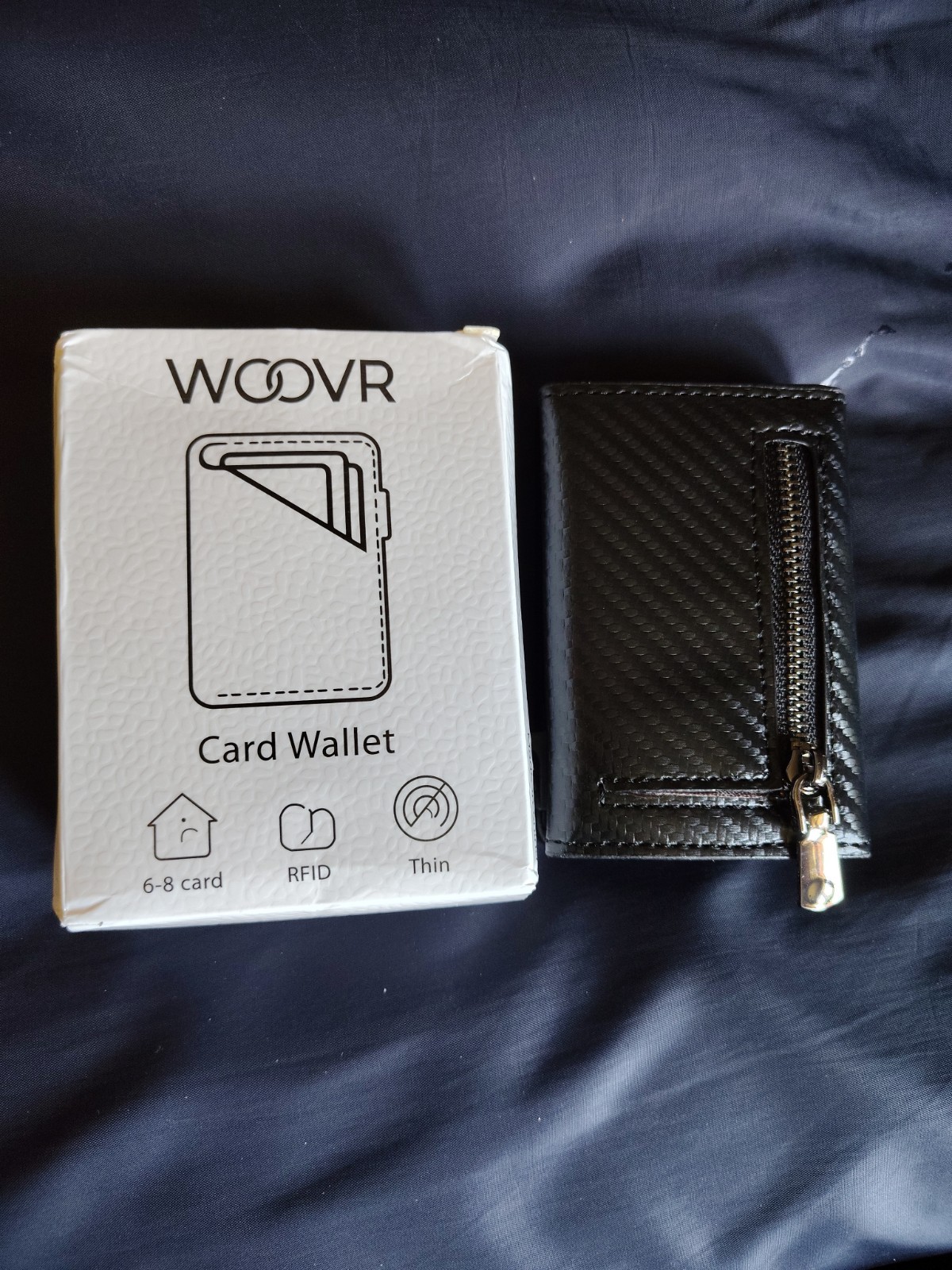 WOOVR RFID Blocking Slim Fold Card Wallet Black Men