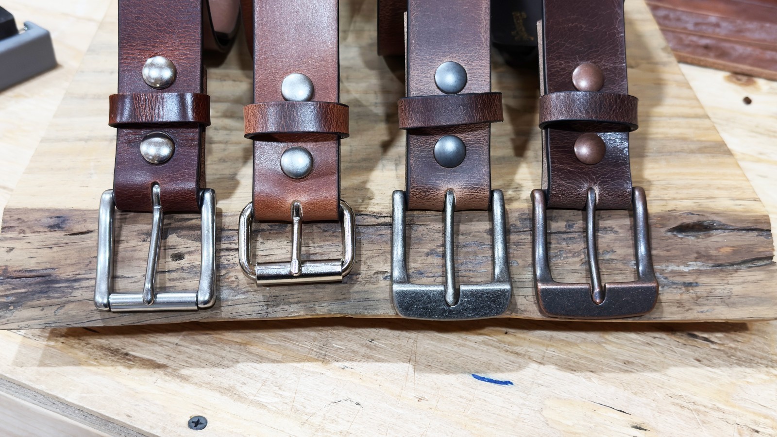 Men’s Full Grain Buffalo Leather Belt – Handmade USA, Casual Work, 1.5″ Wide