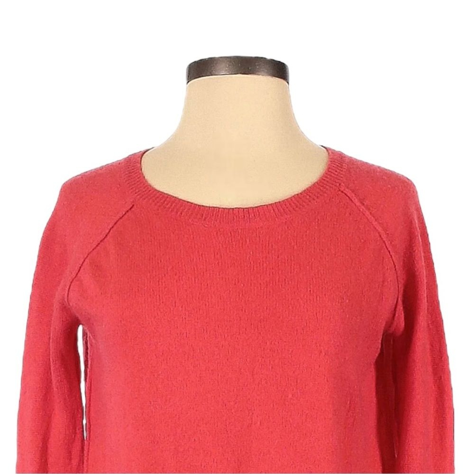 Sea Bleu Cashmere Crewneck Sweater XS Coral Red 100% Cashmere Ribbed