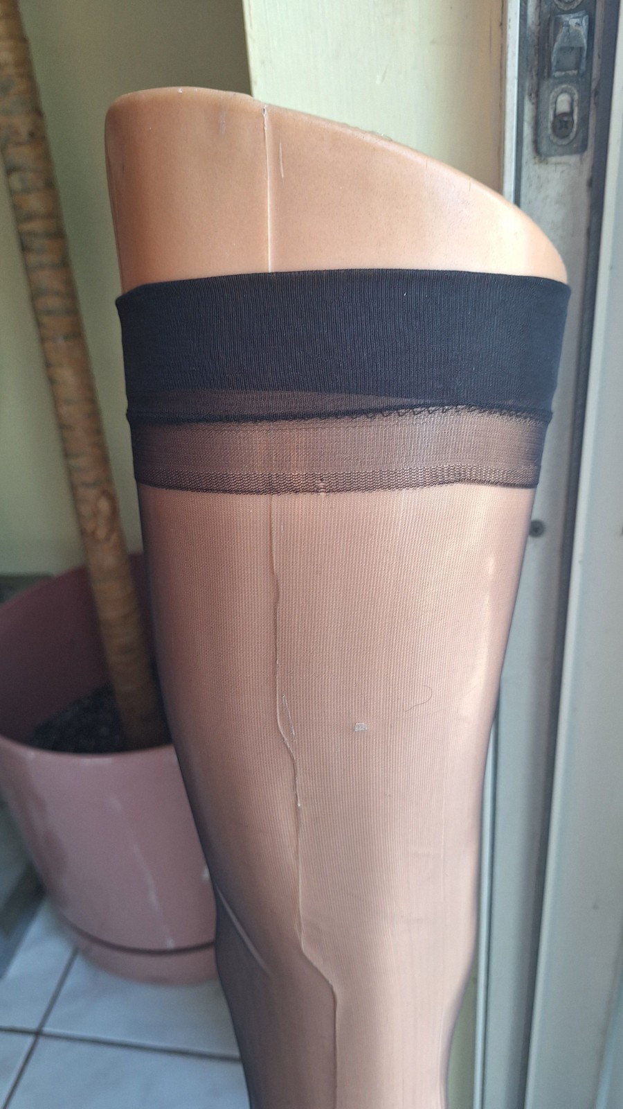 New Ultra Sheer Stockings for a Garter Belt Black Size M/L or L/XL Sheer Toe