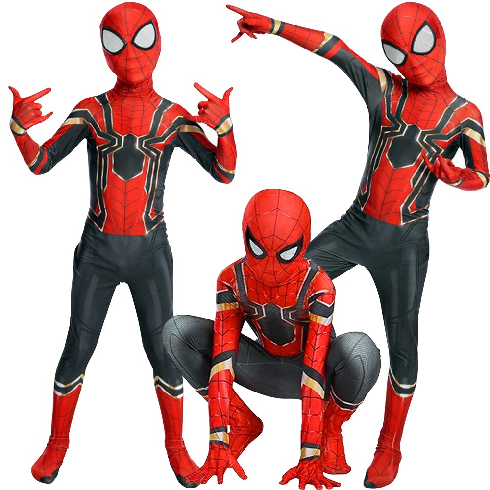 Kids SpiderMan Cosplay Costume Boys Tobey Maguire Outfit Jumpsuit Fancy Dress
