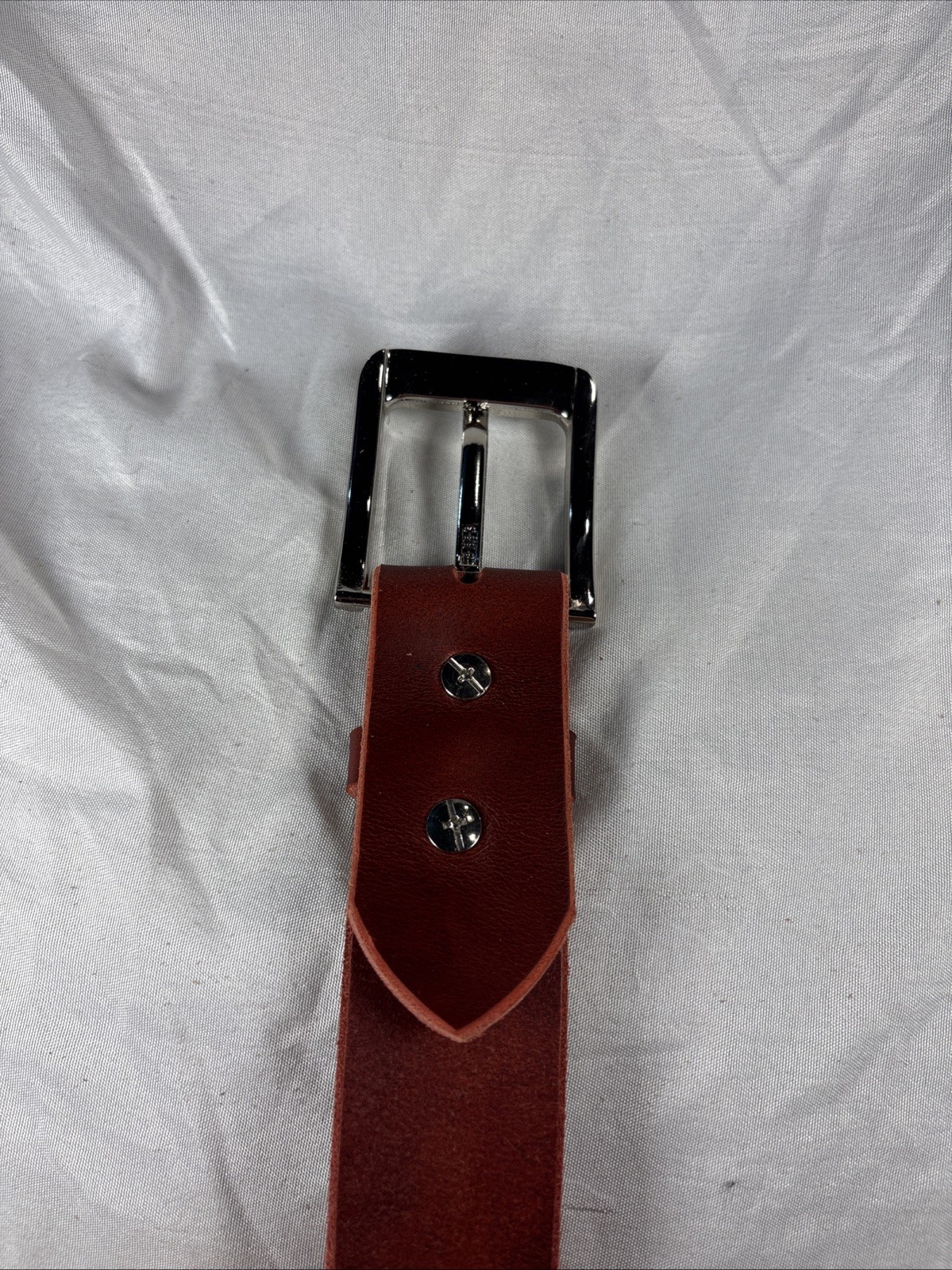Natural Horween Chromexcel Handmade Leather Belt 1.5 Inch Raw Edge Silver Buckle