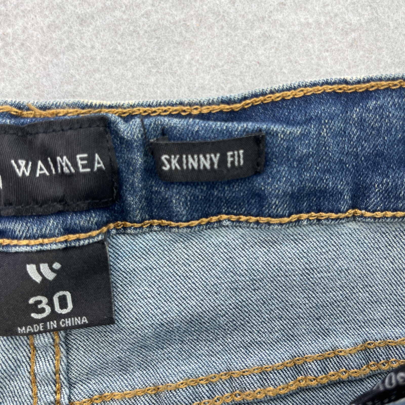 WAIMEA Denim Jeans Mens Size 30 Skinny Fit Distressed Moto NWT