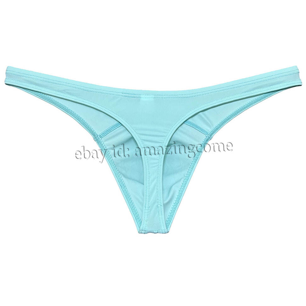 Men’s Matte Swimming Cloth T-back Smooth Thong Underwear Elastic Bikini Tangas