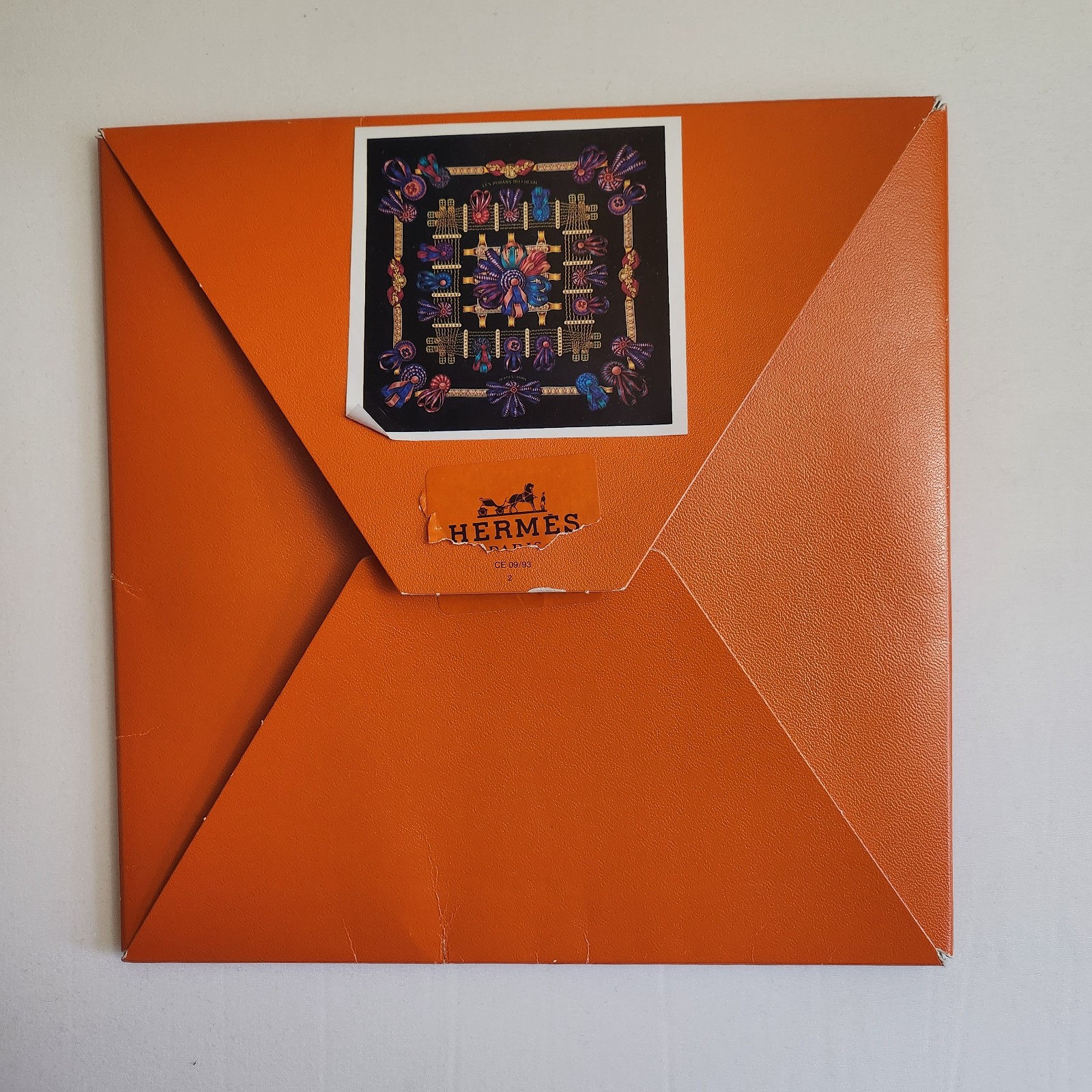 HERMÈS Vintage Silk Scarf LES RUBANS DU CHEVAL Black, never used, original box