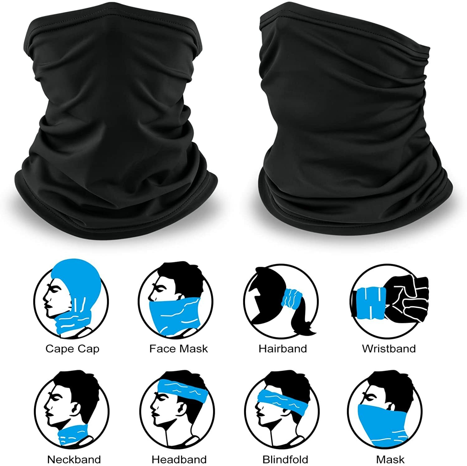 Balaclava Neck Gaiter Face Mask for Men Women UV Protection Bandana Scarf Cover