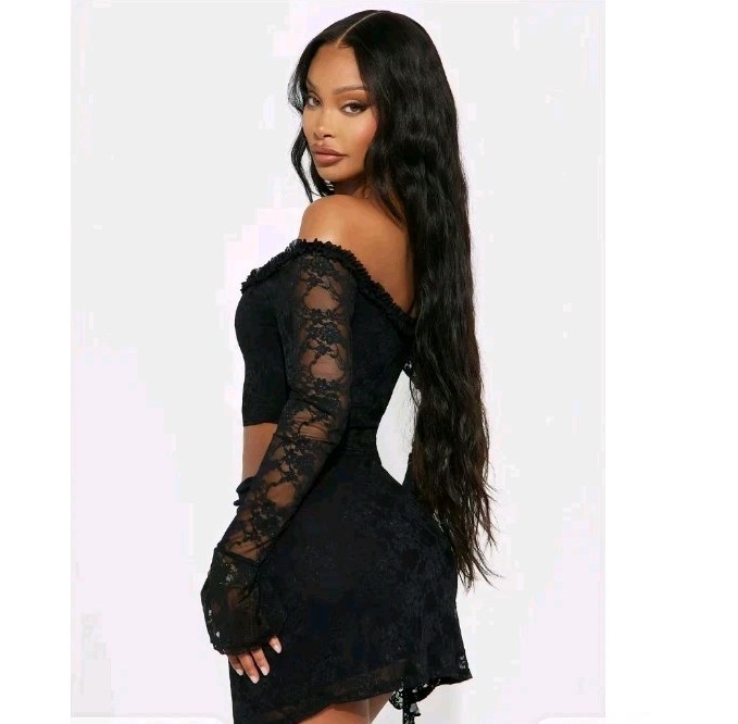 One of One Lace Mini Dress -Black Size XS Brand New with Tags