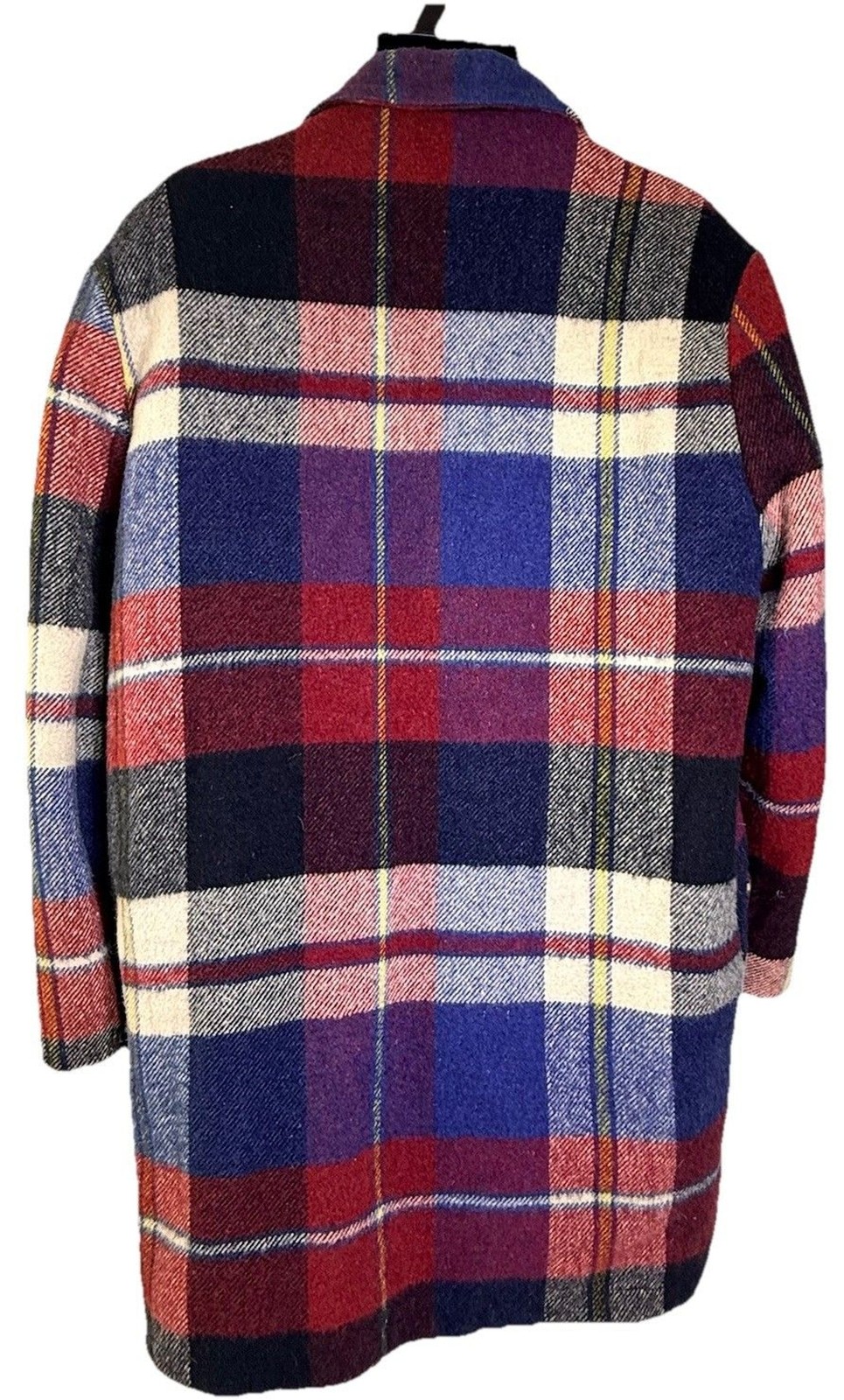 Vintage 50s 60s Grais Plaid Flannel Coat Jacket Toggle Mod Atomic Hippy Mens