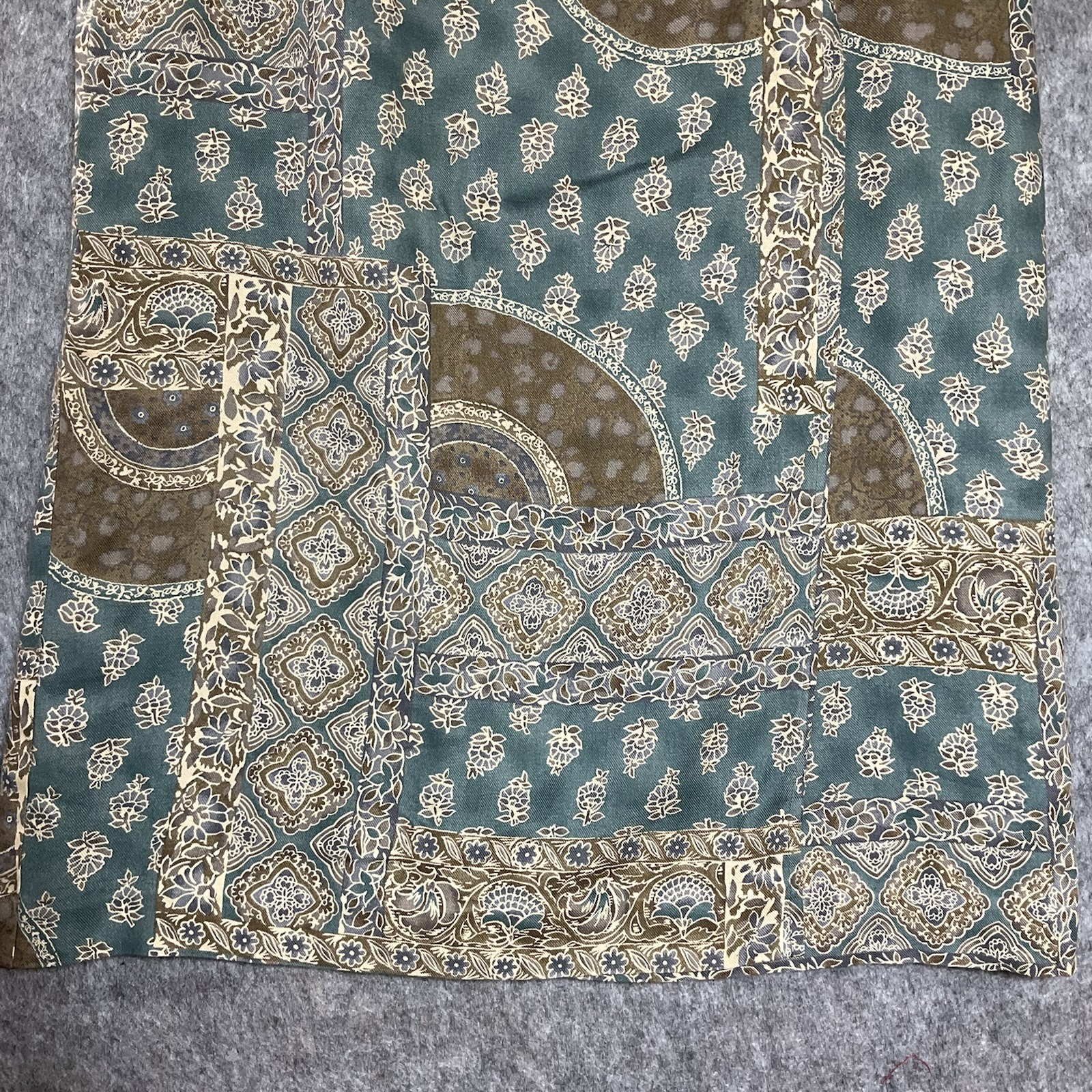 Talbots Skirt Womens Medium Green Geometric Wool Blend Maxi Capsule Cottage