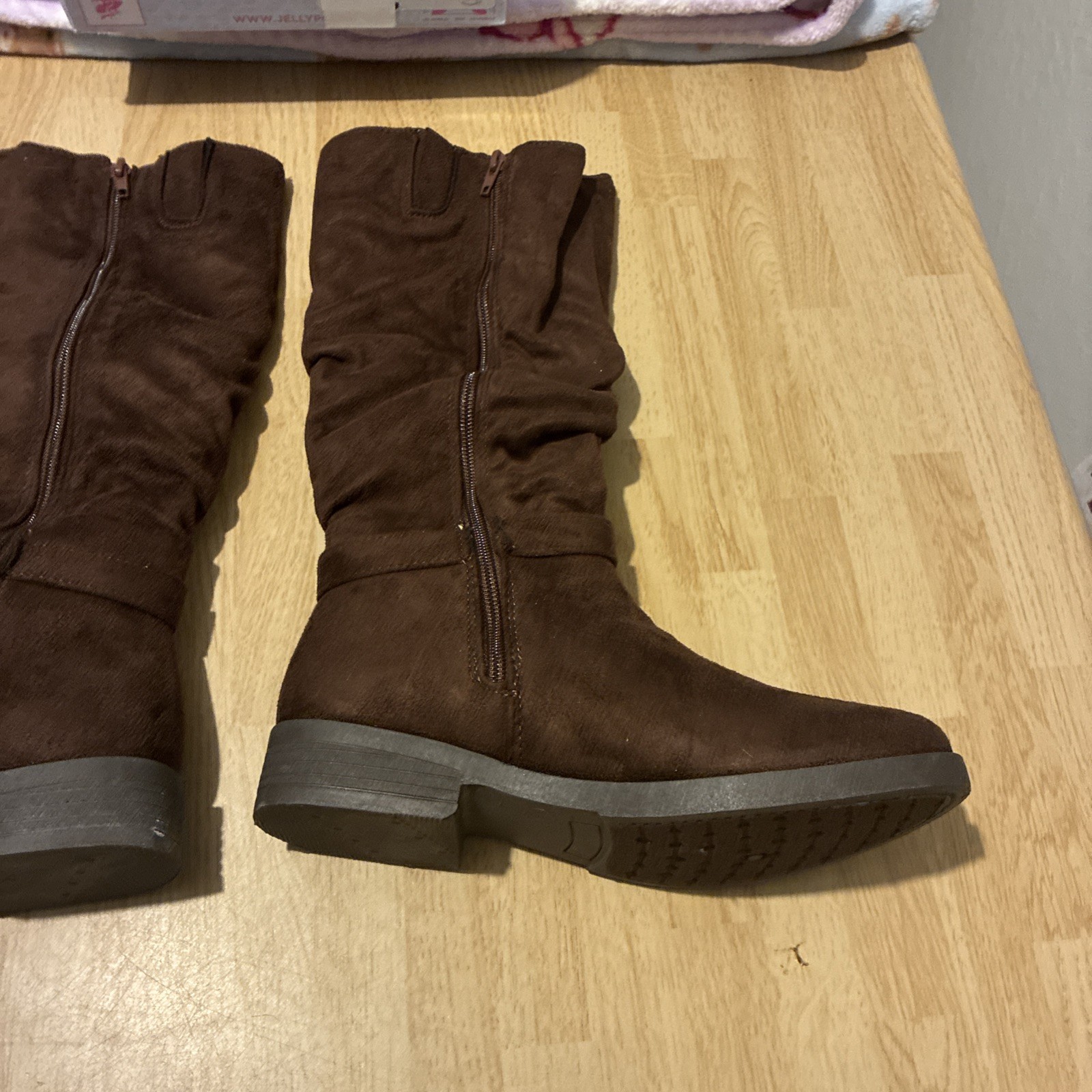 New $70 Jellypop Morgania Brown Suedelike Zip Up Women’s Boots Size 6m