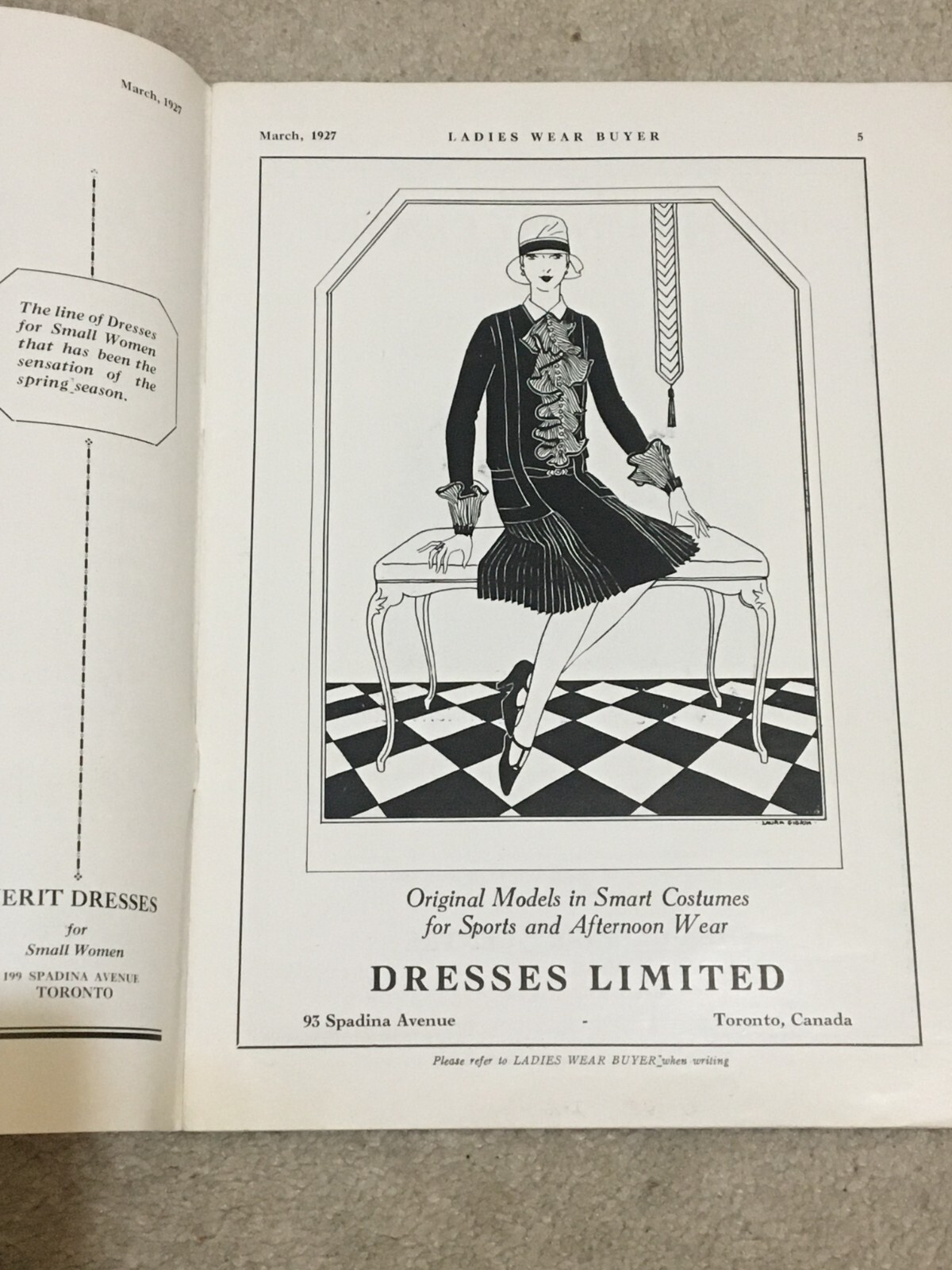 Vtg 1927 Ladies Wear Buyer Magazine for Woman, Dept & General Stores, Canada