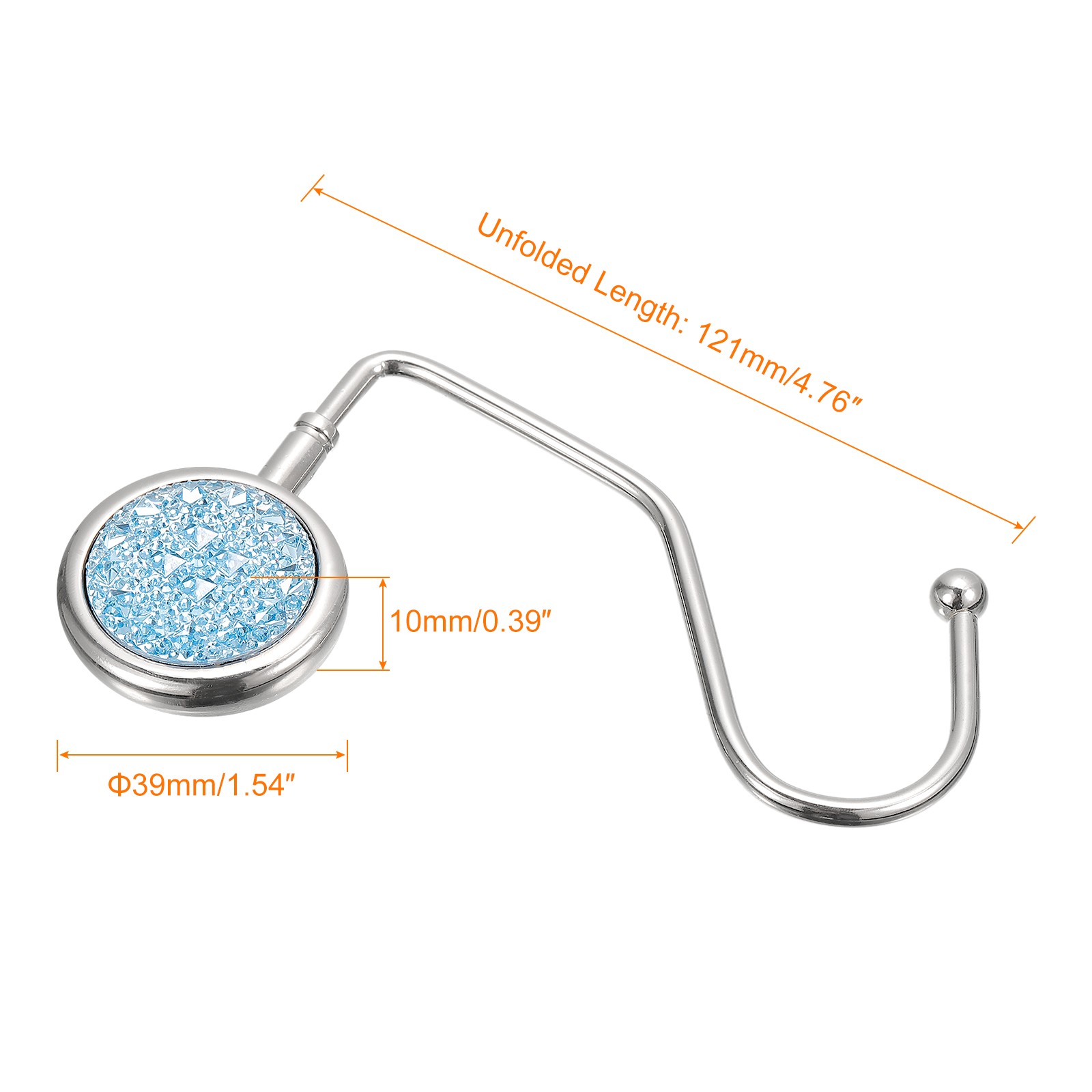4.8″ Portable Purse Hook Handbag Hanger for Table Bag Storage Decor, Blue