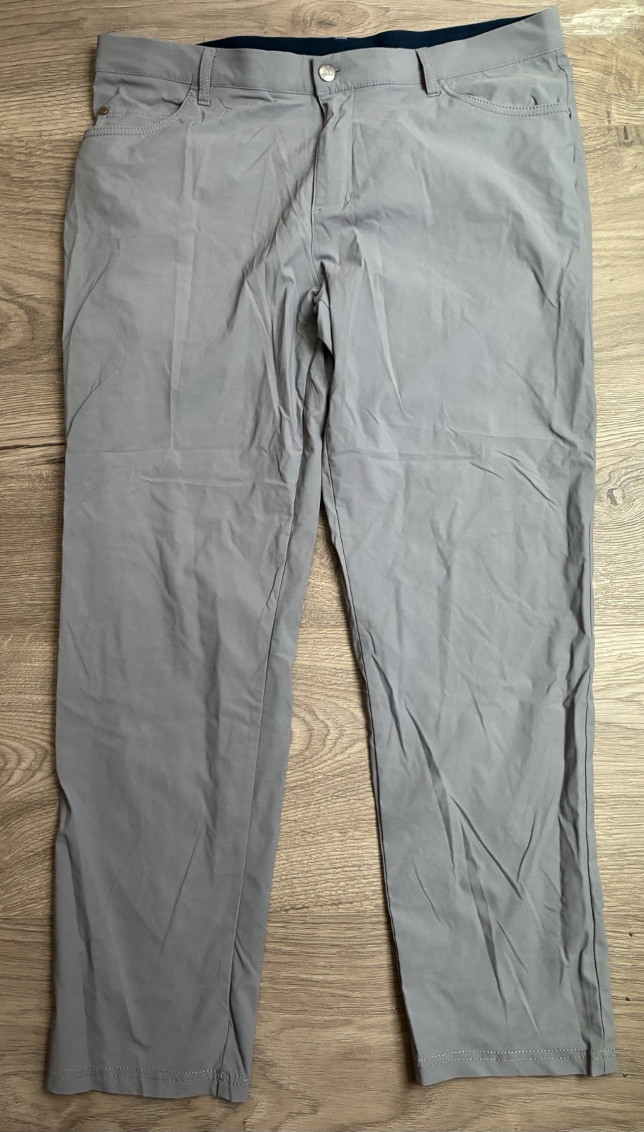 Adidas Go to 5 Pocket Pants Men’s 35×30 Gray Tapered Fit Stretch Golf Chino