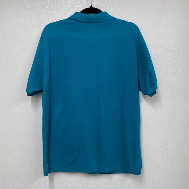 Vintage 90s Le Tigre Men’s L Blue/Green Cotton Blend Button Polo Tiger