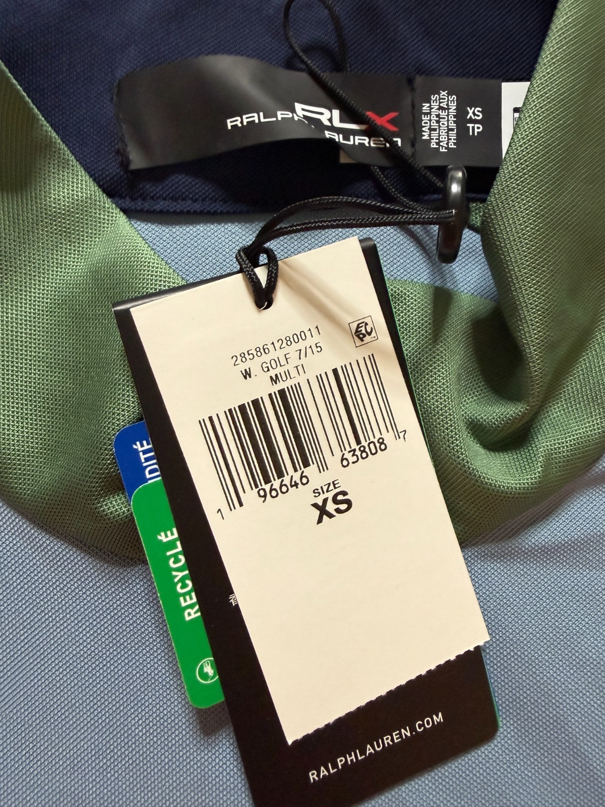 NWT WOMEN’S RLX RALPH LAUREN SL SHIRT – SIZE: X-SMALL – BLUE / GREEN MULT (A4.8)