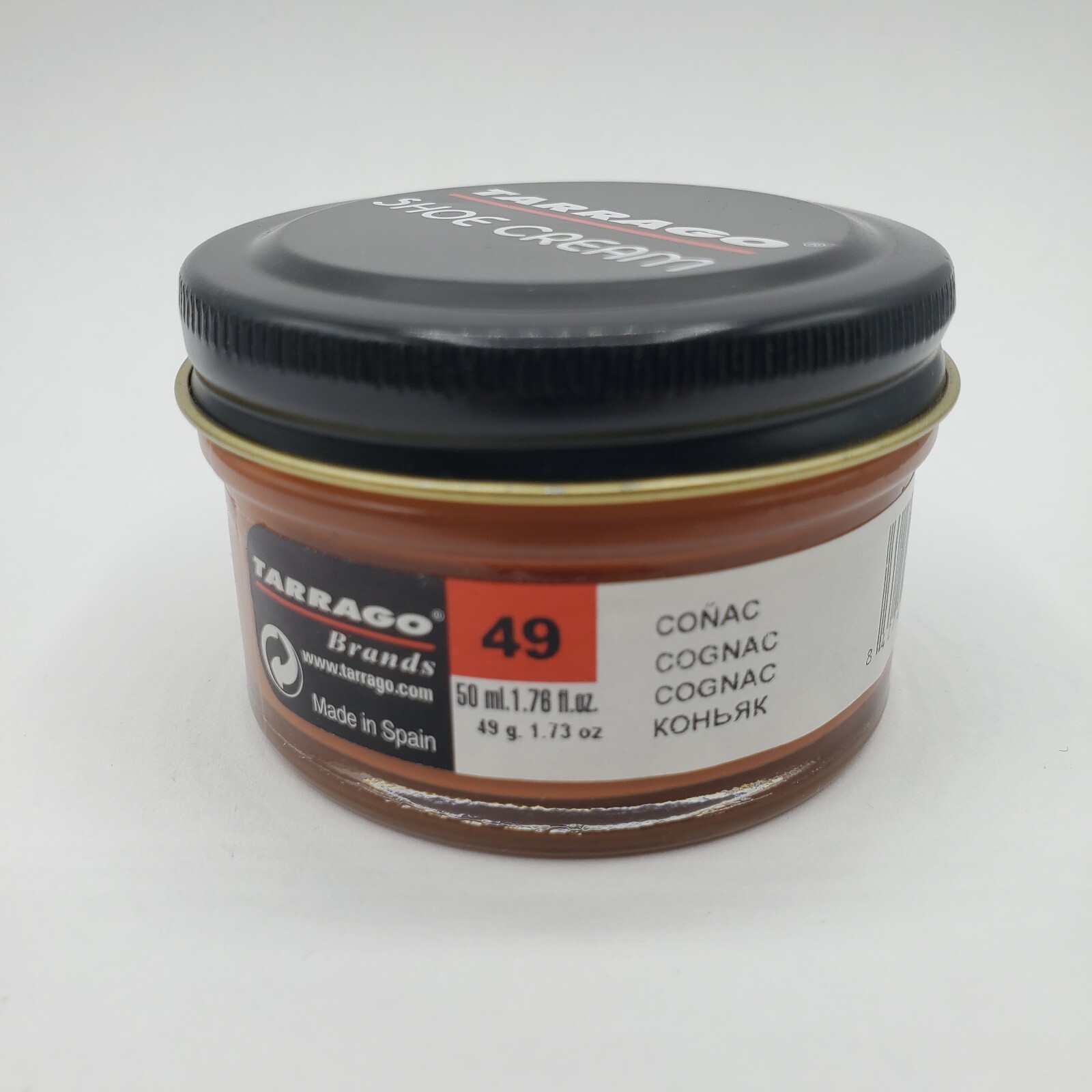 Tarrago Shoe Polish # 49 Cognac Cream Leather Protector 1.78 oz. 50ml