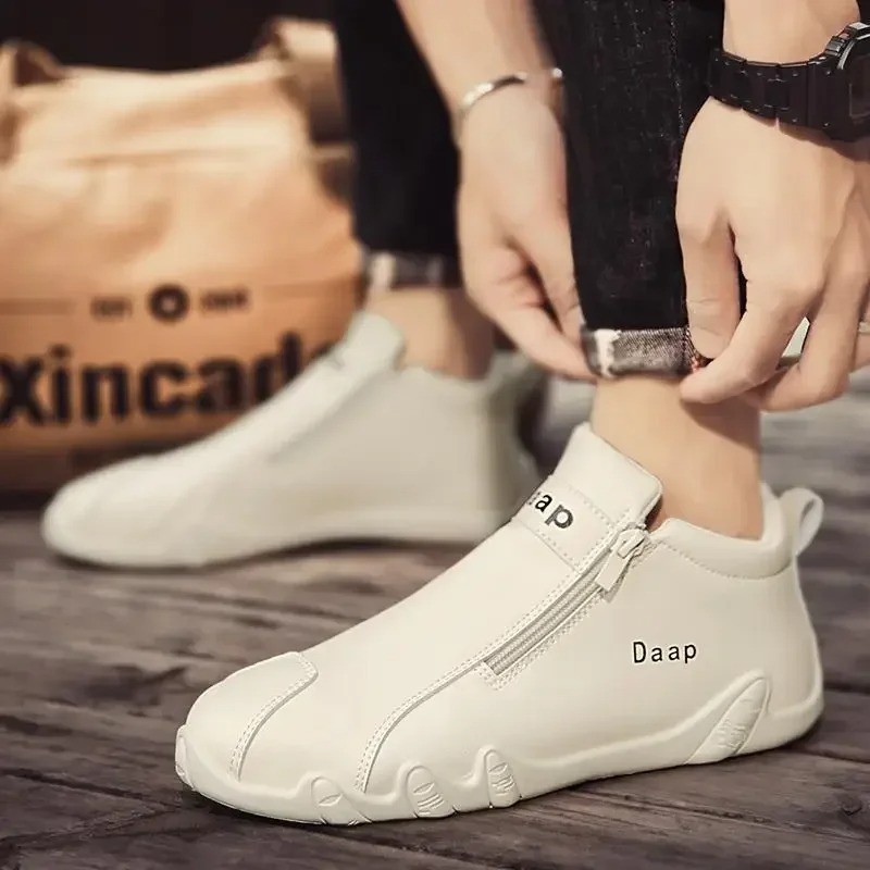 Men’s Casual Ankle Boots Slip On High Top Sneakers Lightweight Walking Shoes