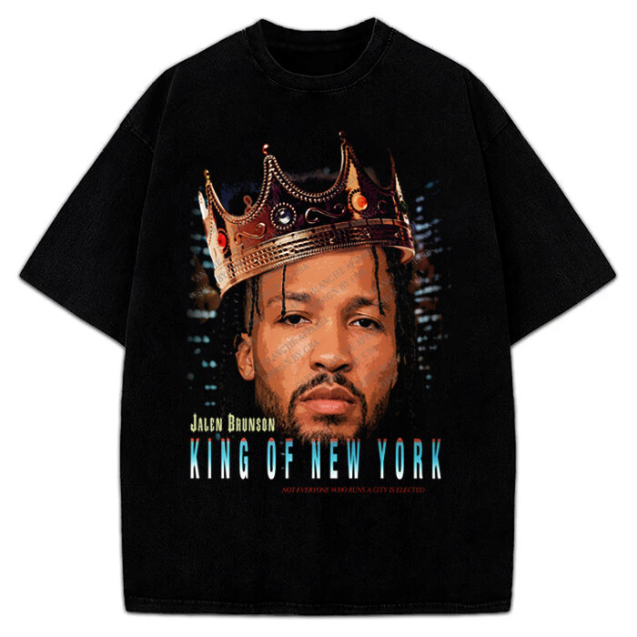 Jalen Brunson King Of New York Custom Graphic Playoff Basketball T-Shirt