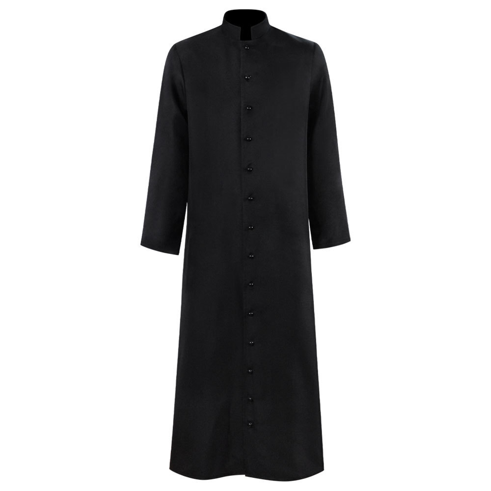 Roman Mens Cassock Orthodox Clergy Robe Single Breasted Priest Vestments Retro