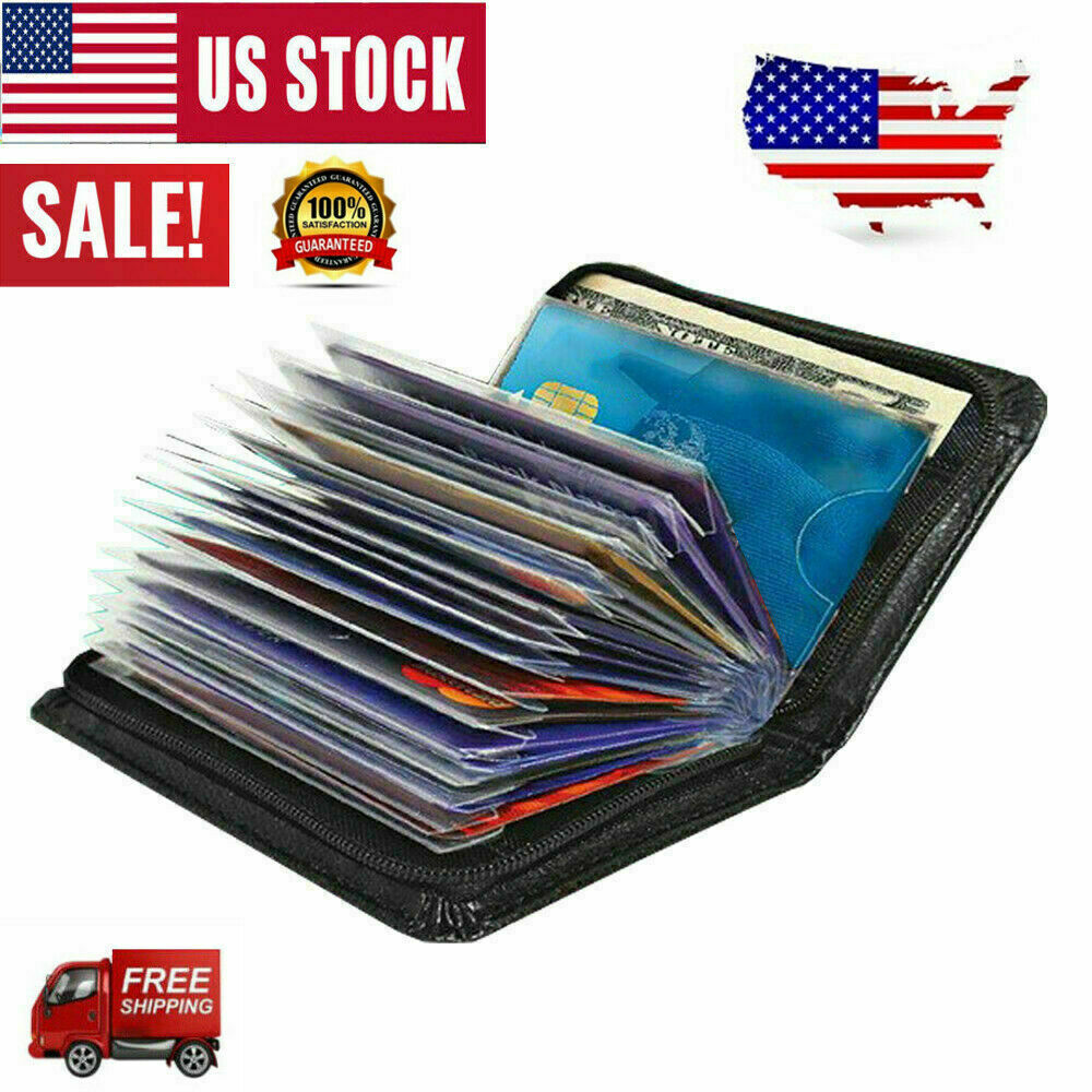 Secure Lock RFID Blocking Wallet Men Women Credit Card Holder Money Clip Wallets