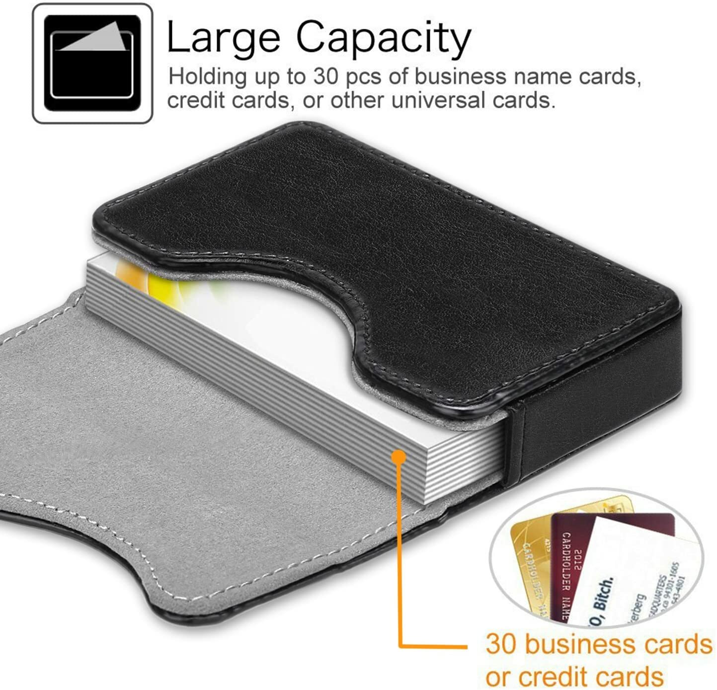 Business Card Holder/Credit Card Wallet PU Leather Universal Card Case Organizer