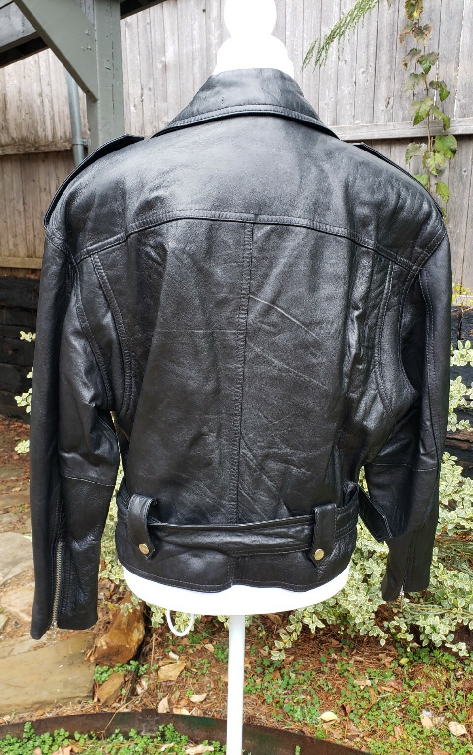 Vtg 80’s 90’s Wilsons Black Leather Motorcycle Biker Jacket M